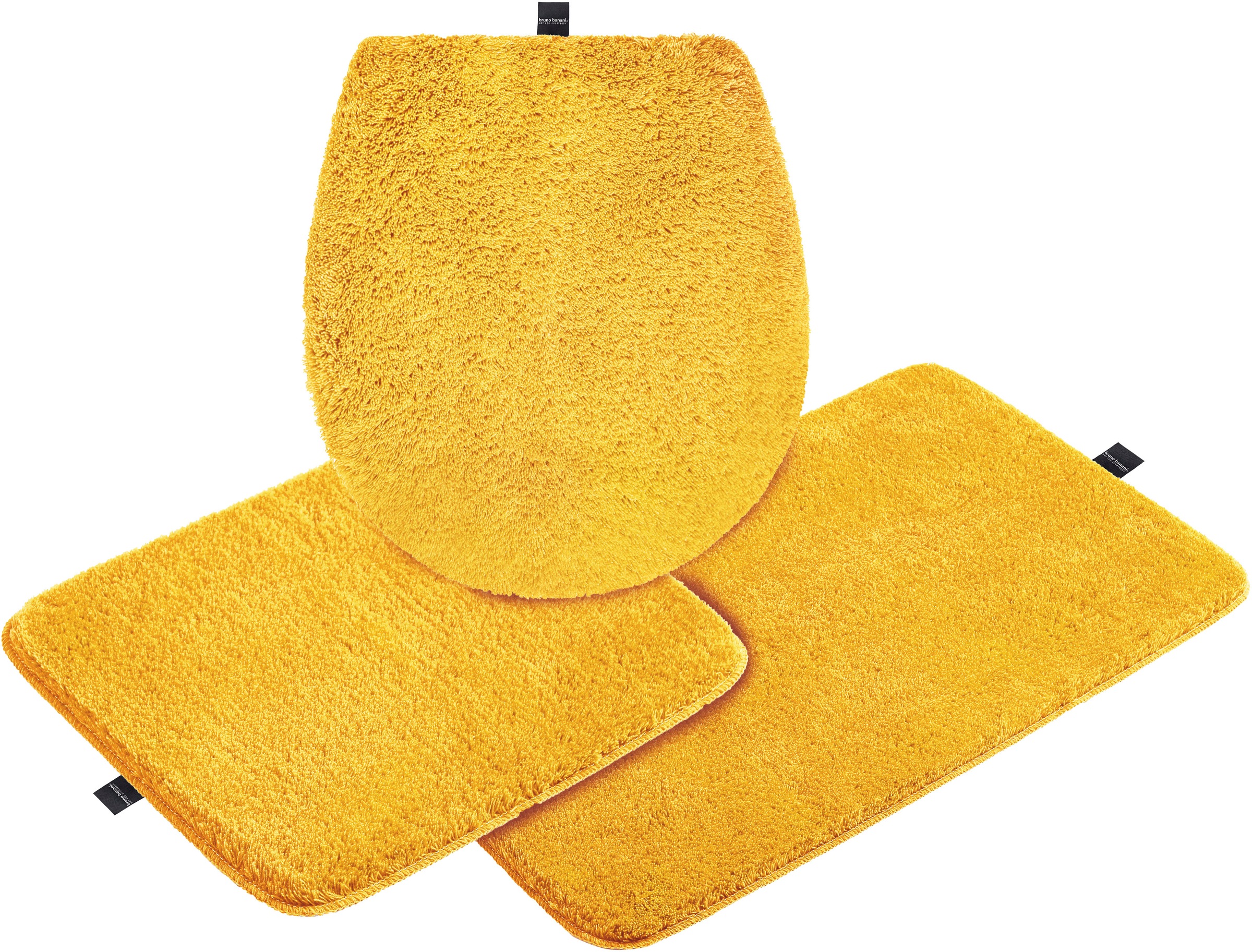 Bruno Banani Badematte »Lana, Badvorleger, Badezimmer Teppich«, rutschhemmend beschichtet, fussbodenheizungsgeeignet-schnell trocknend-strapazierfähig, Badteppich, Badematten, unifarben, auch als 3 teiliges Set & rund