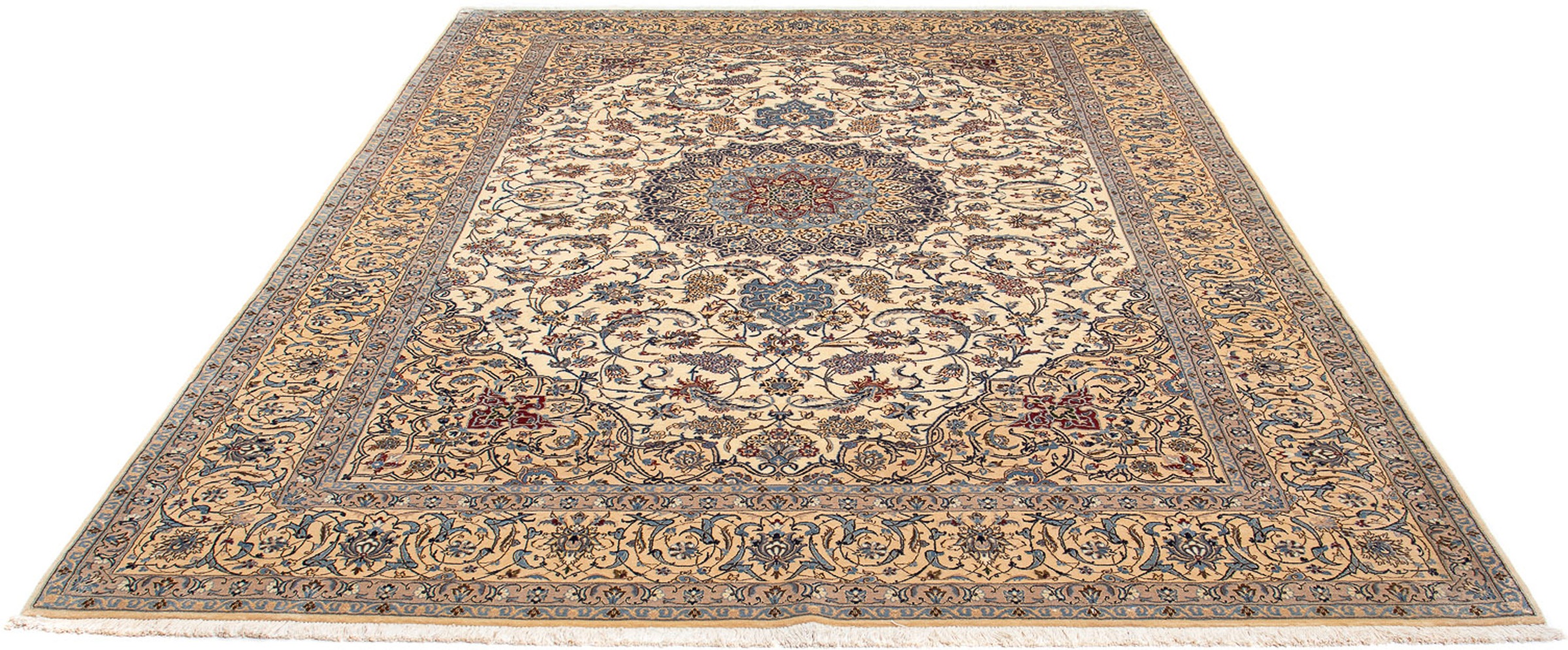 Image of morgenland Orientteppich »Perser - Nain - Premium - 293 x 208 cm - beige«, rechteckig, 6 mm Höhe, Wohnzimmer, Handgeknüpft, Einzelstück mit Zertifikat bei Ackermann Versand Schweiz