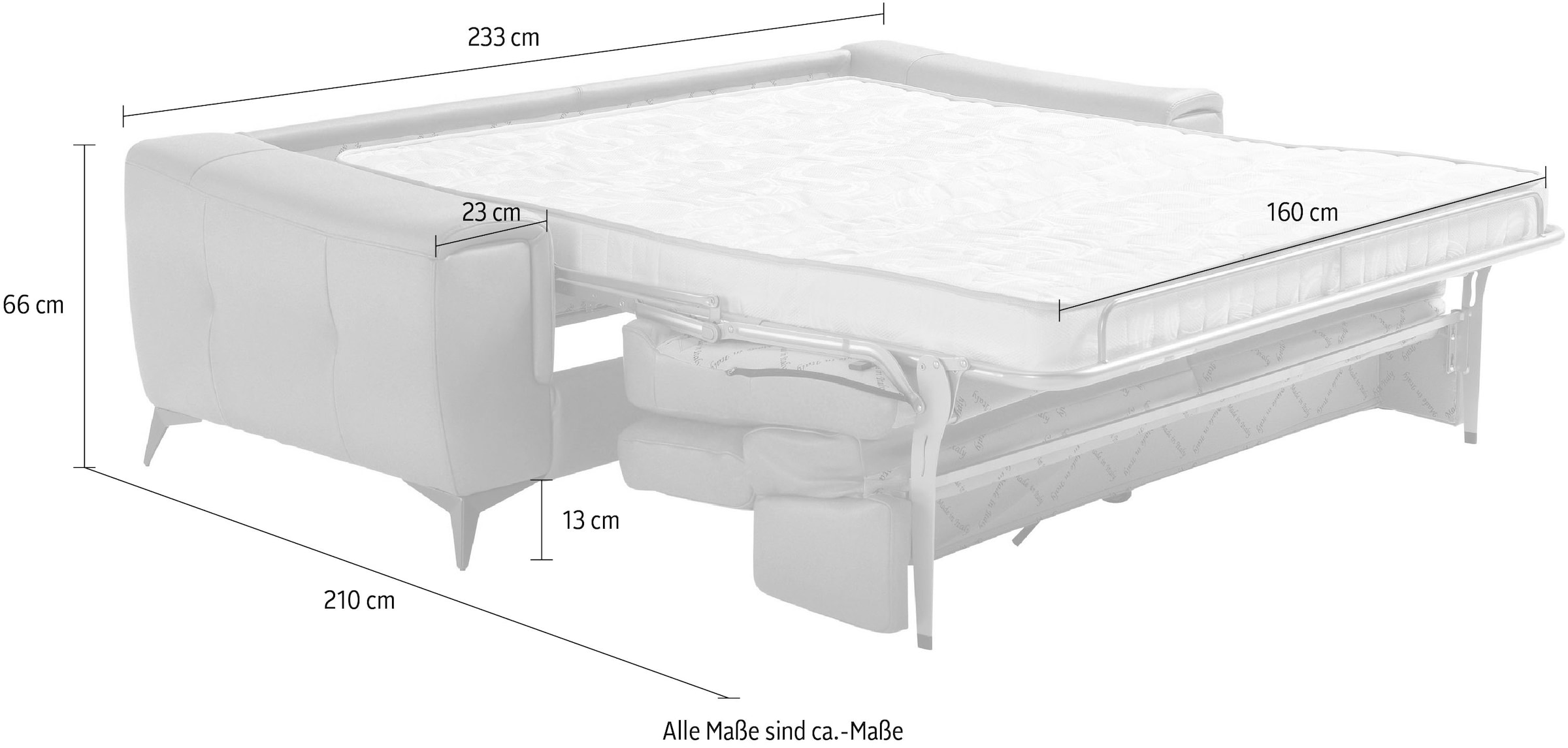 Egoitaliano Schlafsofa »Francine Designsofa, Loungesofa mit Dauerschlaffunktion, Breite 233 cm«, mit Bettfunktion, Luxus-Microfaser BLUSH, cedar wood, Fussfarbe chrom