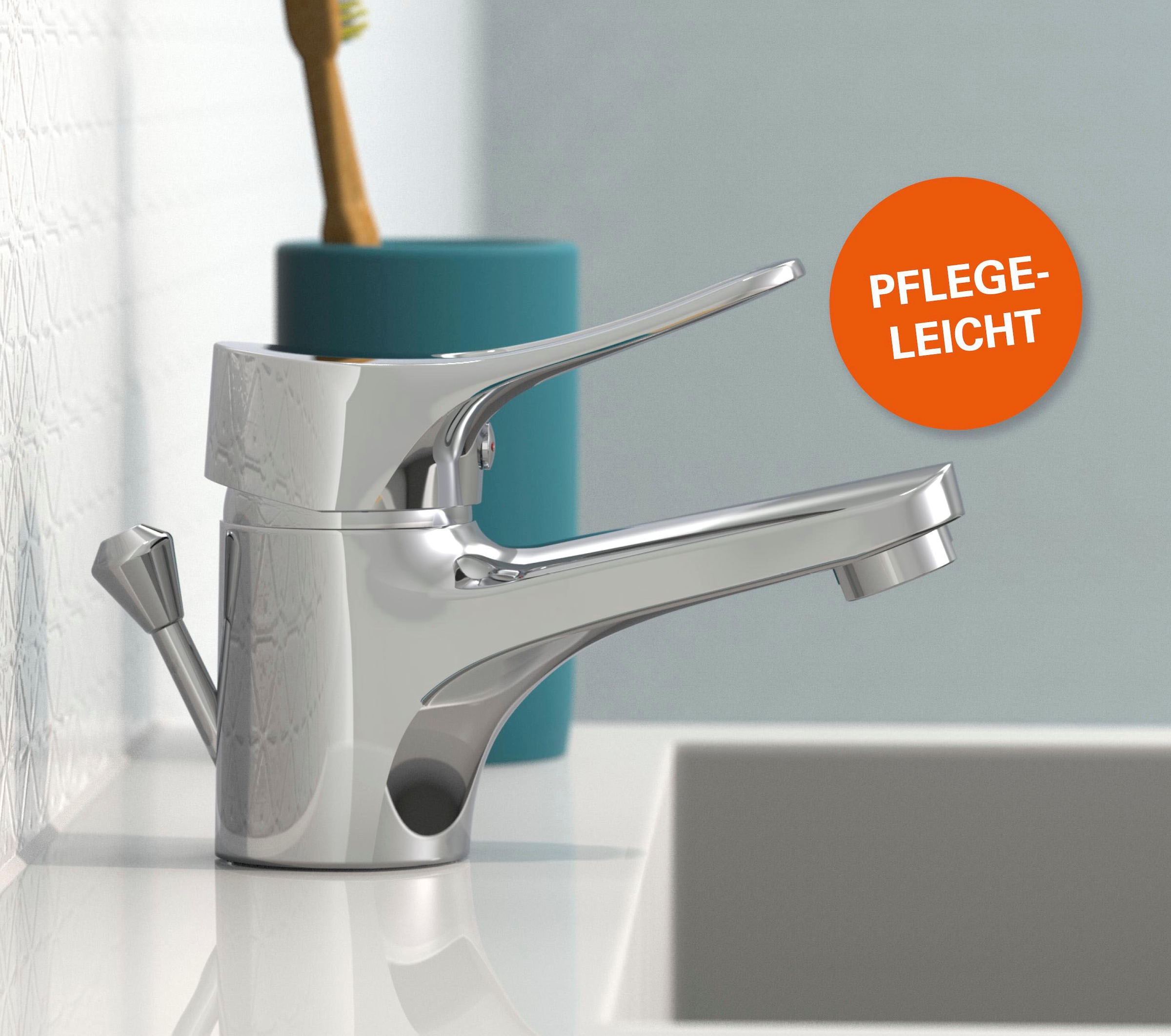 Eisl Robinet de lavabo »VERONA« avec tige de traction, robinet avec garniture d'évacuation, mitigeur, chrome