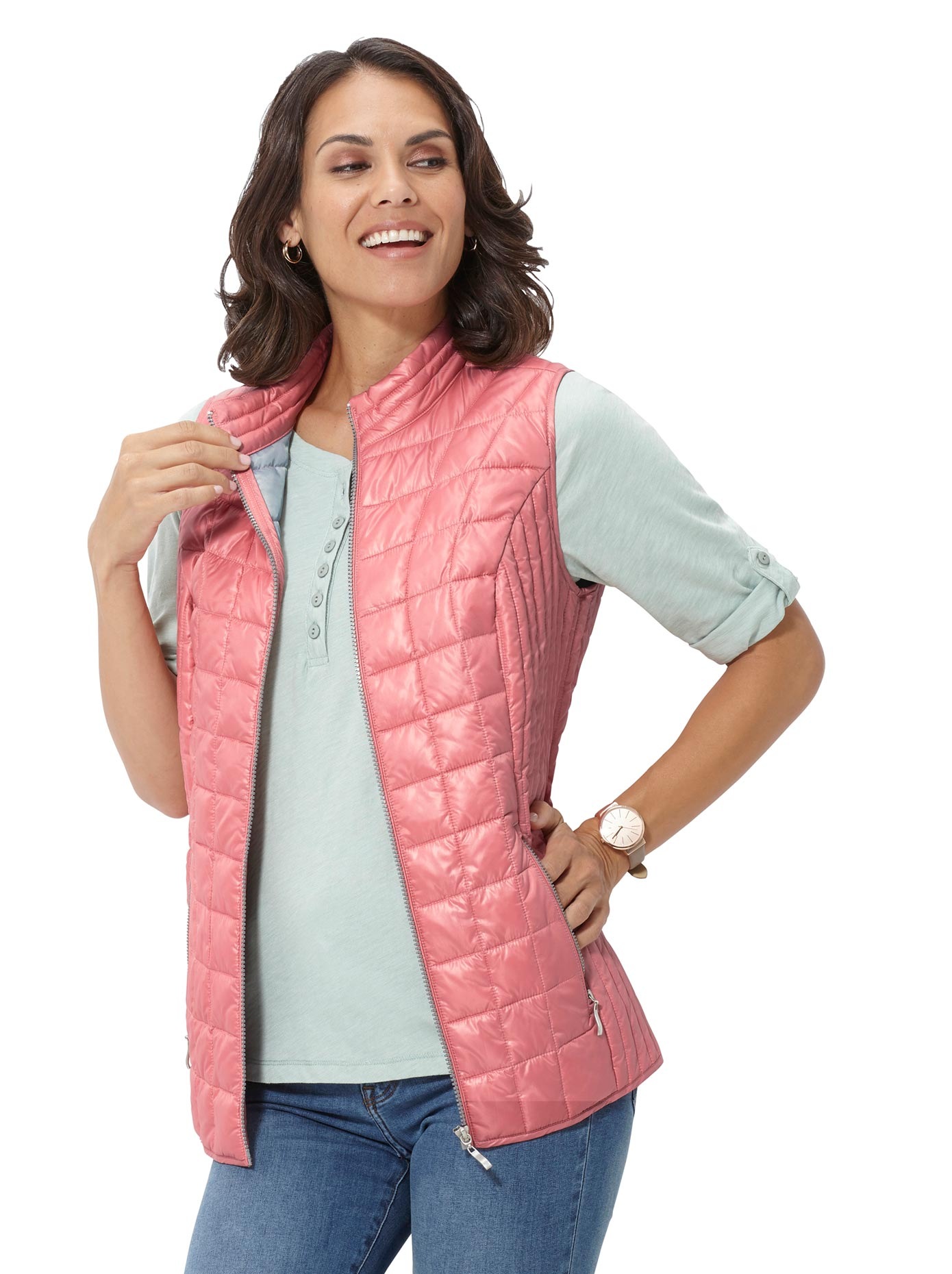 Weste mit kontrastfarbigem Futter