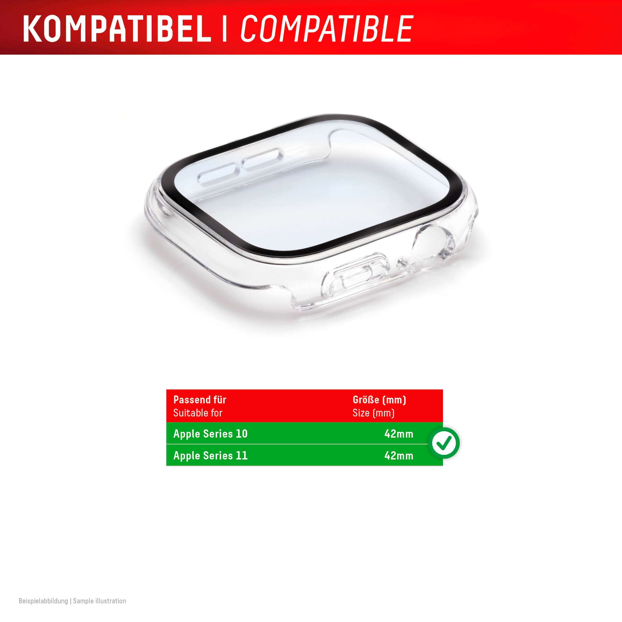 Displex Displayschutzglas »Smartwatch Glass All-In-One Protector Full Body« für Apple Watch Series 10 42 mm;Apple Watch Series 11 42 mm Displayschutzfolie, Schutzfolie, Bildschirmschutz, kratz- & stossfest