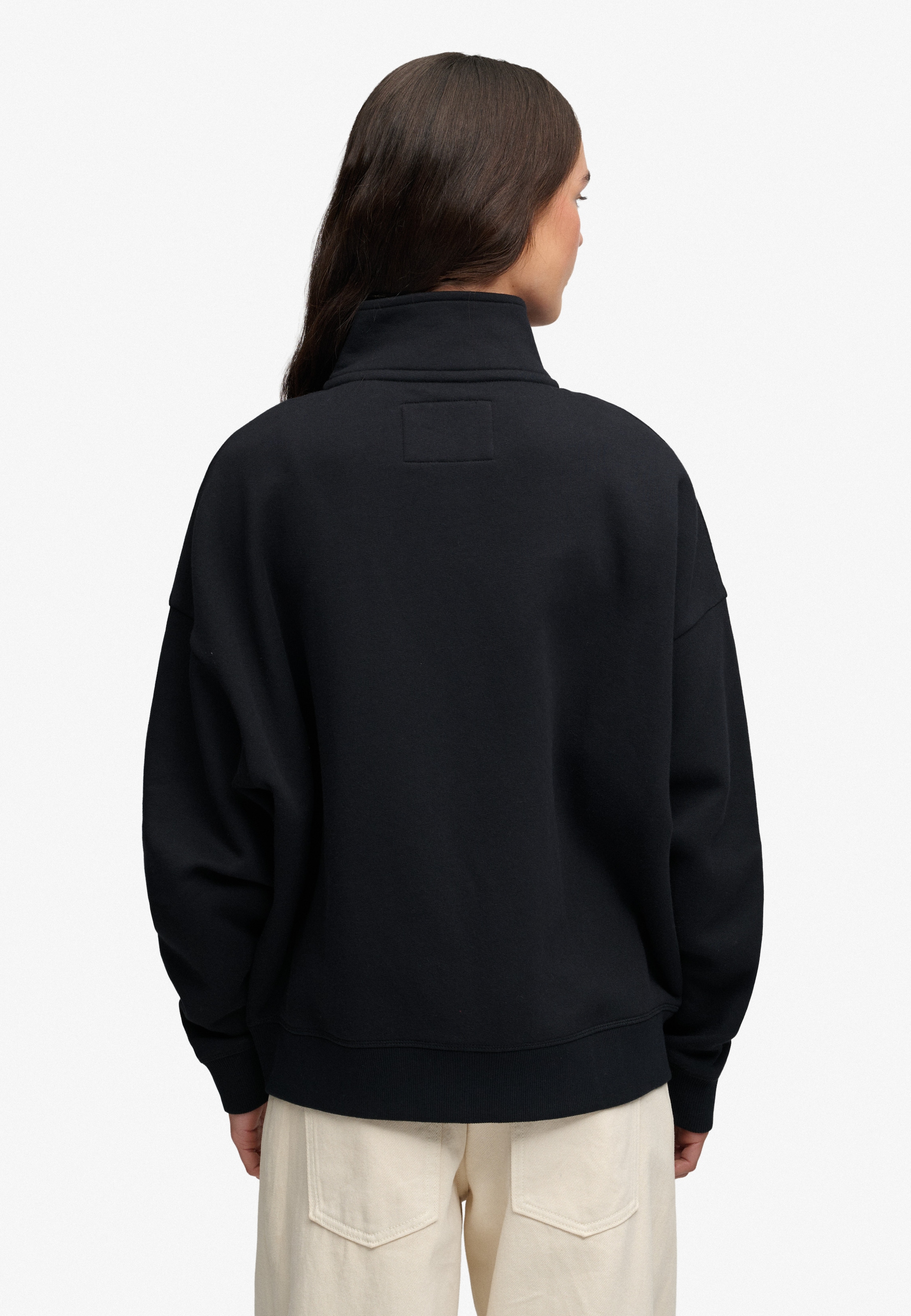 Superdry Sweatjacke »SIGNATURE EMB OVERSIZED TRACK« Oversize-Passform, mit Reissverschluss, hoch geschlossener Ausschnitt