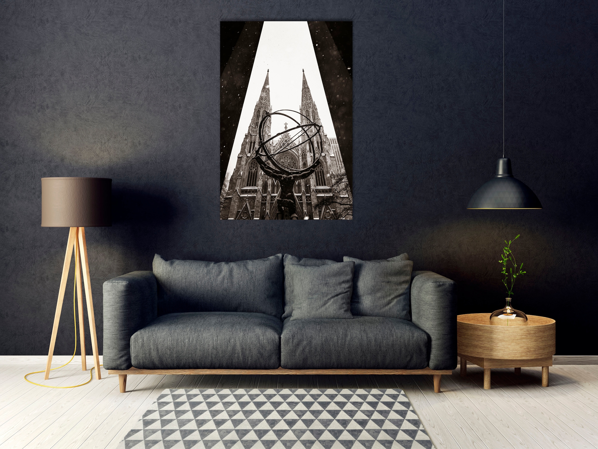 Image of queence Acrylglasbild "Elkan" Amerika Bilder von Amerika Foto Schwarz-Weiss Stadt 1 Stk. tlg. Fine Art-Print in Galeriequalität
