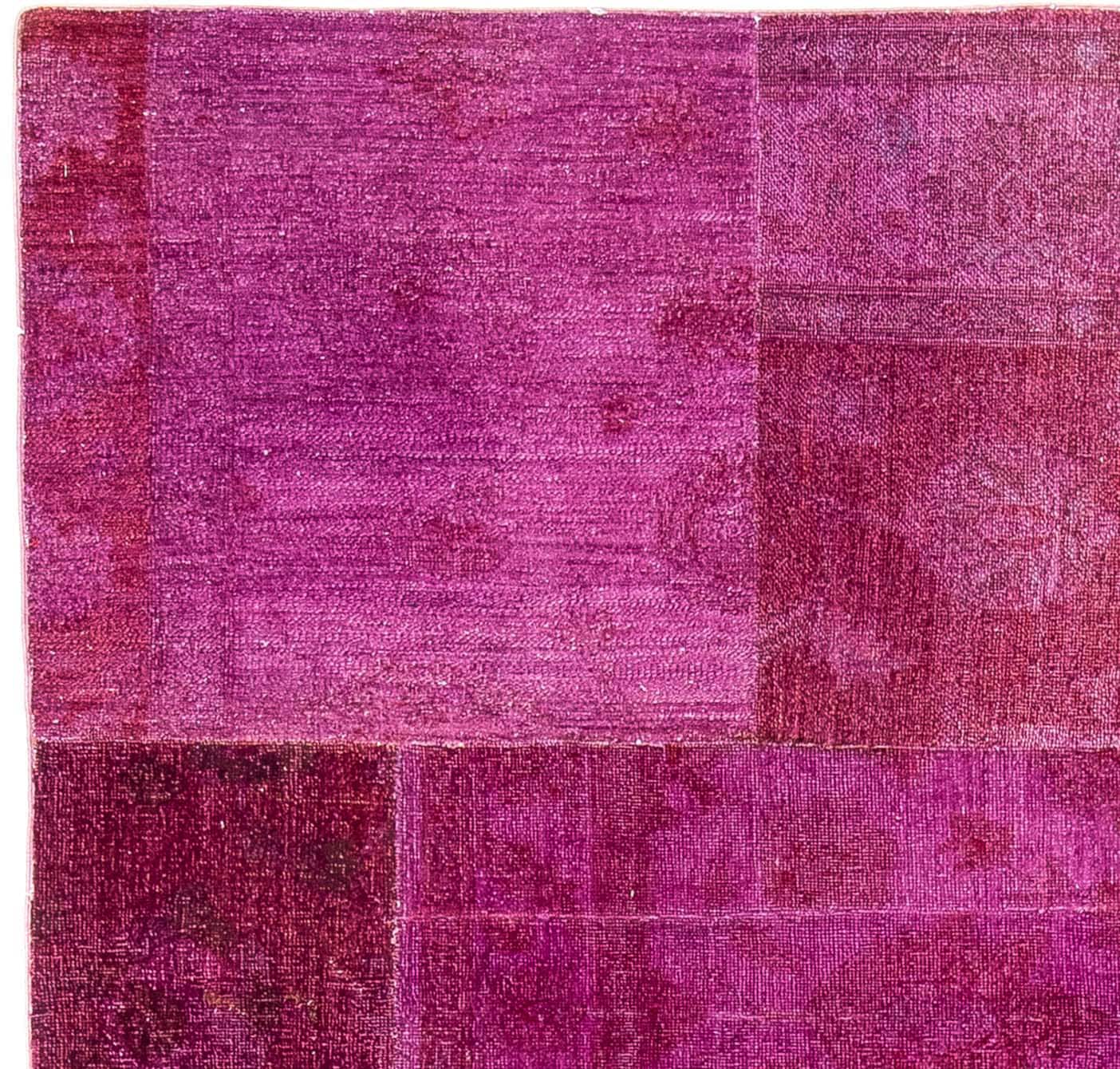 morgenland Teppich »Patchwork - 271 x 182 cm - lila«, rechteckig,  Wohnzimmer, Handgeknüpft, Einzelstück mit Zertifikat