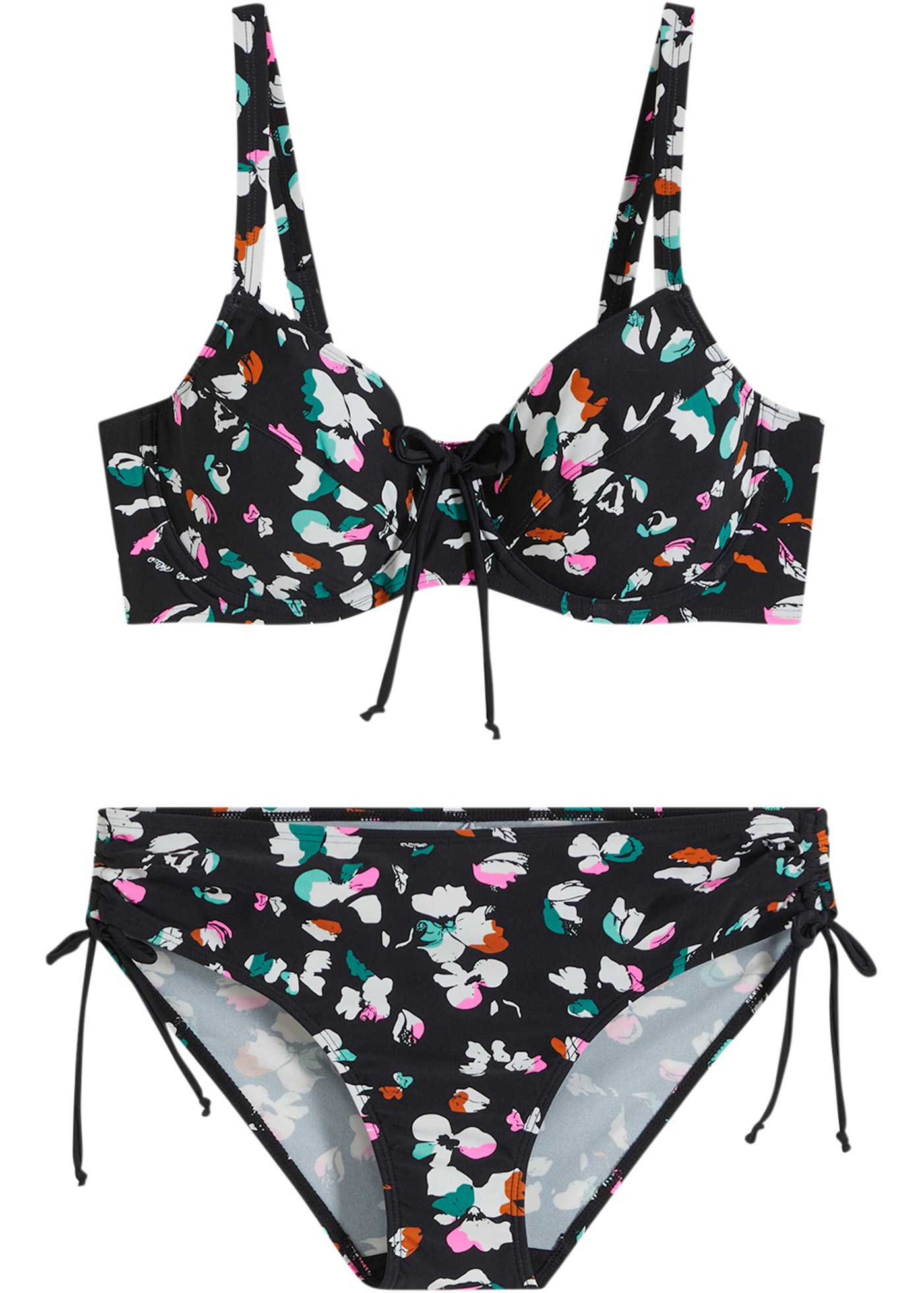 bonprix Bikini à armatures Ensemble, 2 cuis Minimizer-Passform, toller Alloverdruck