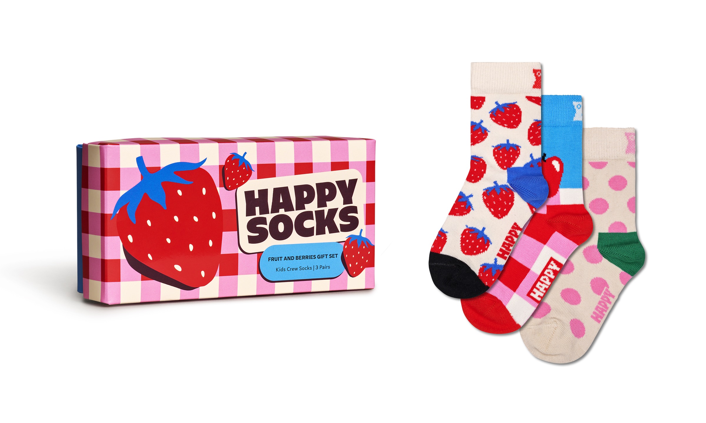 Happy Socks Socken, (3 Paar), Fruit & Berry Gift Set