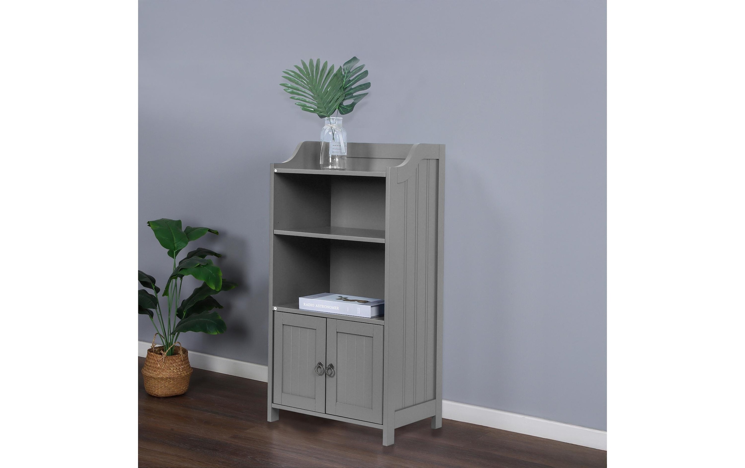 relaxdays Badregal »40.5 x 86 cm« Schmaler Badezimmerschrank mit Ablagen und Türfach