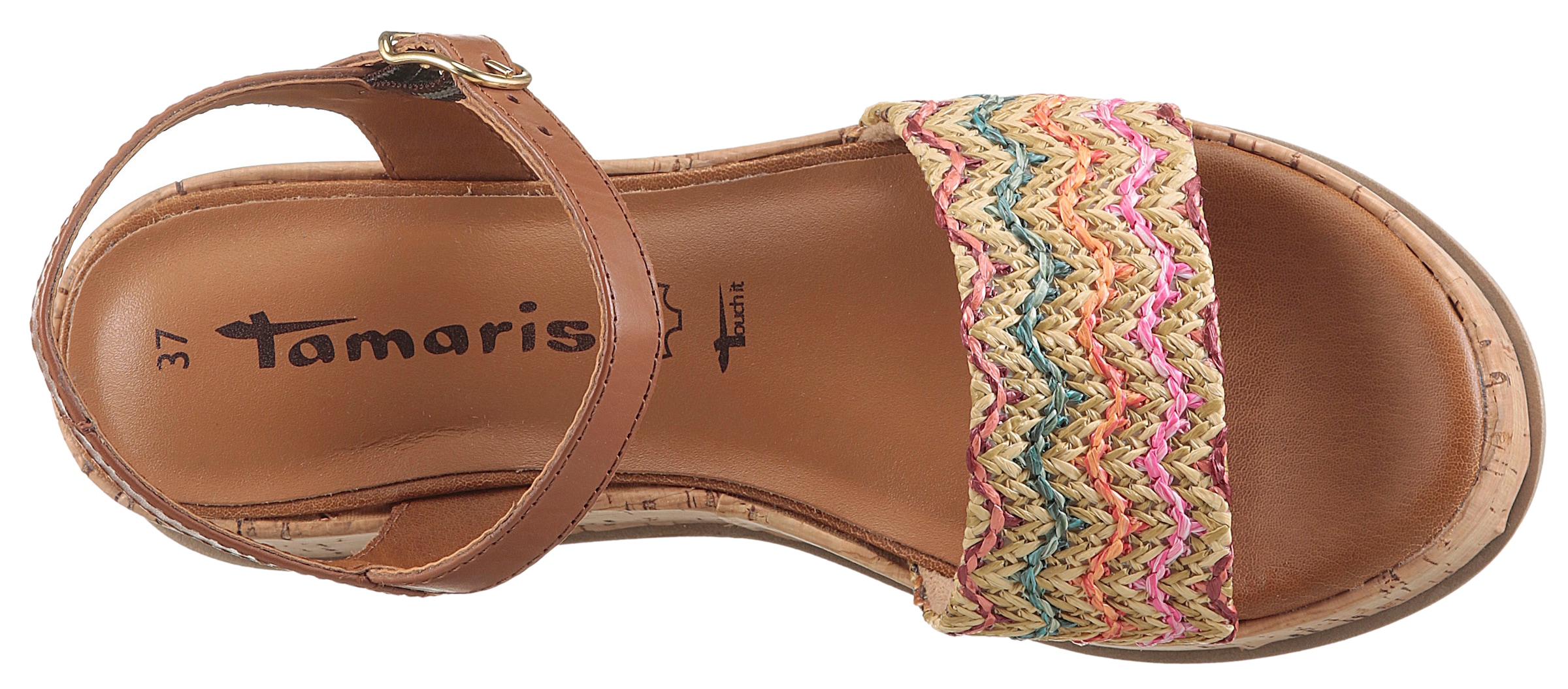 Tamaris Sandalette, Sommerschuh, Sandale, Plateauabsatz mit komfortabler Innensohle