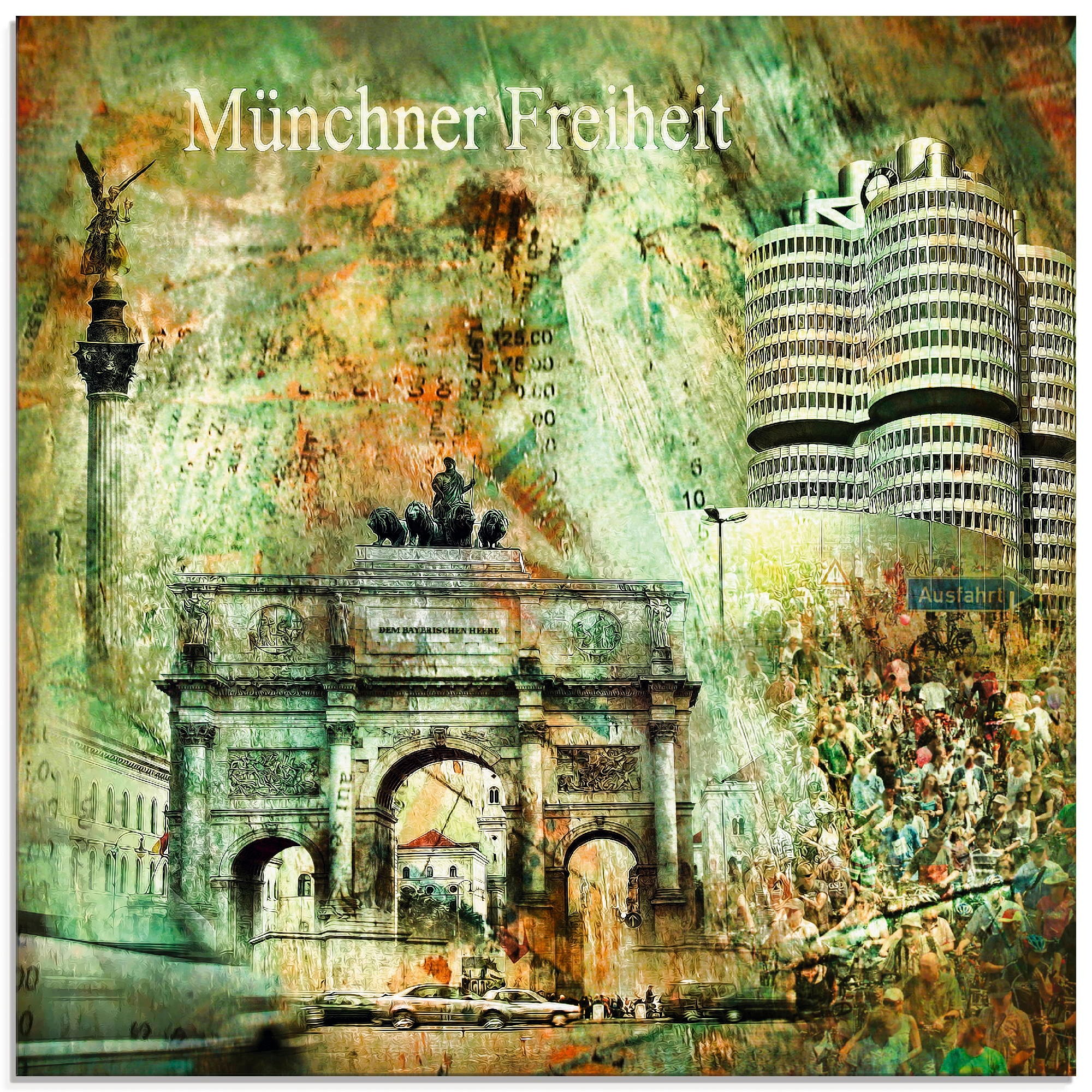 Image of Artland Glasbild »München Skyline Abstrakte Collage 03«, Architektonische Elemente, (1 St.) bei Ackermann Versand Schweiz