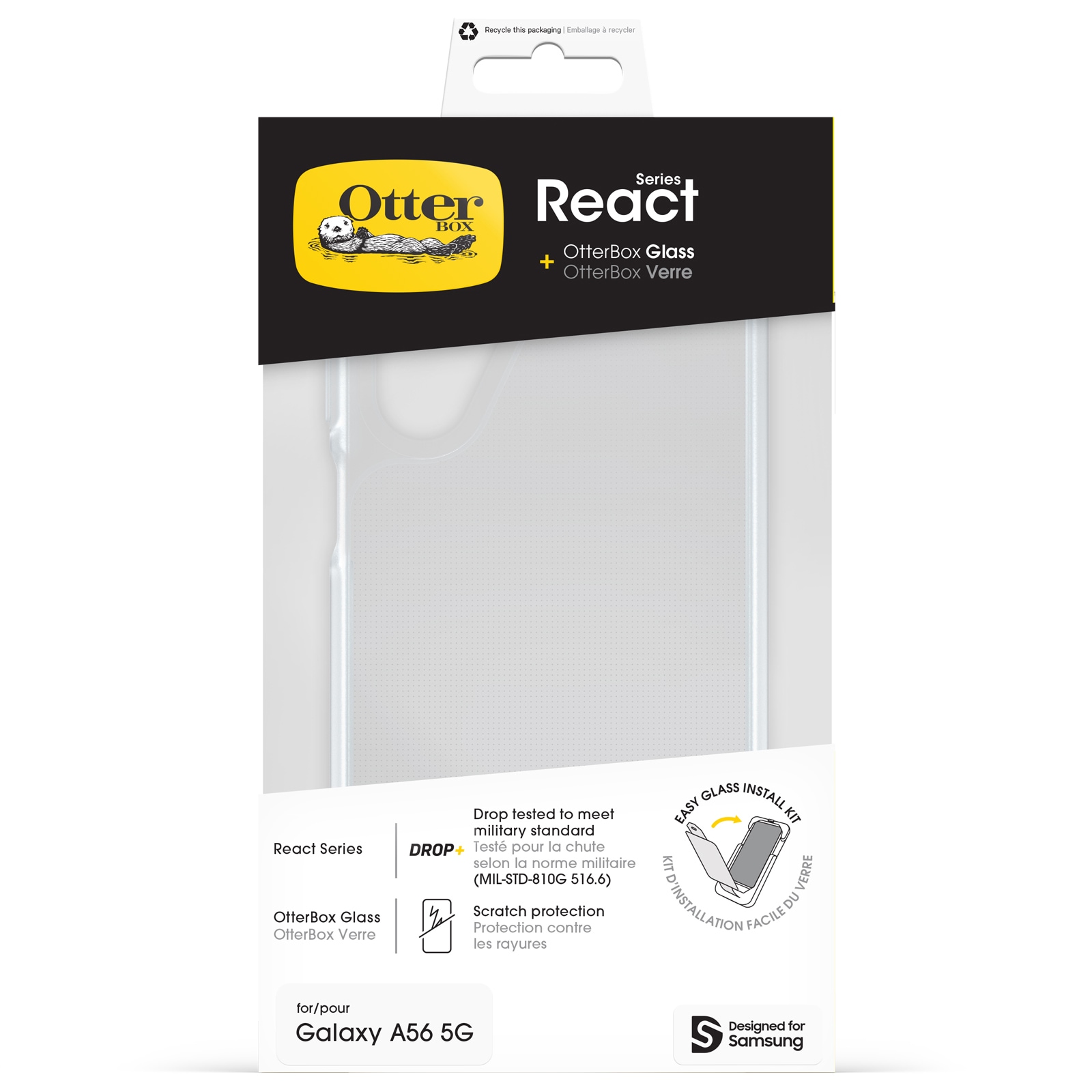 Otterbox Handyhülle »React Series + Glass für Samsung Galaxy A56«, Samsung Galaxy A56 5G, Backcover, Schutzhülle, Handyschutzhülle, Case, Schutzcase, stossfest
