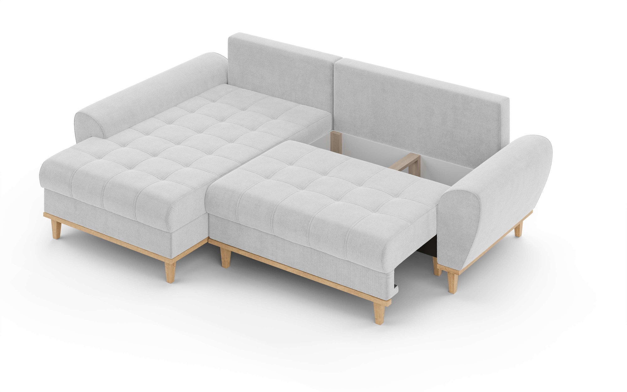 Home affaire Ecksofa »Ahrdorf mit Bettfunktion und Bettkasten, Masse: B/H/T 268/86/175 cm«, L-Form mit 3 Rückenkissen und moderne gerundete Armlehnen