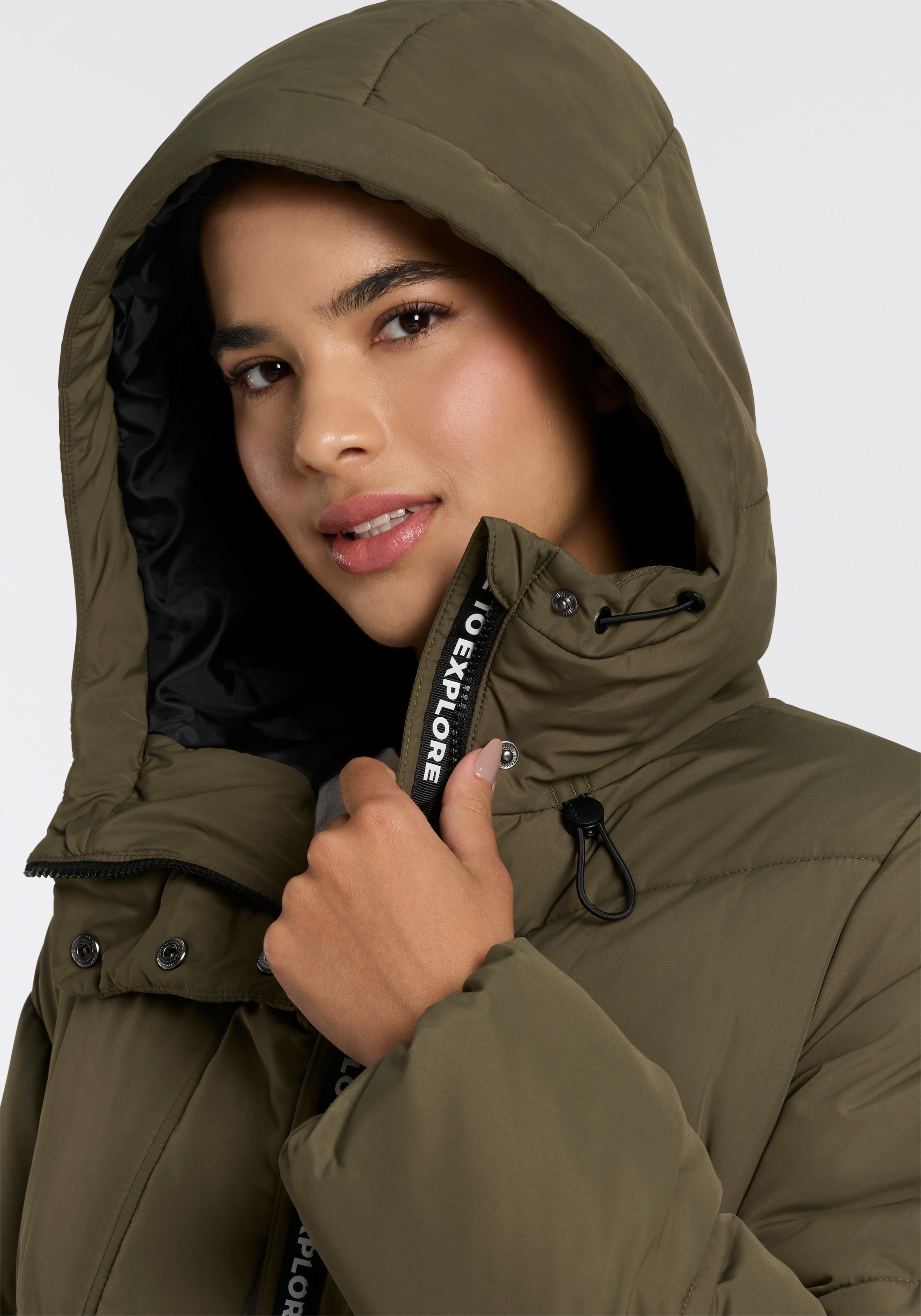 ONLY Manteau matelassé »ONLMEGAN LIFE LONG PUFFER COAT CS OTW« verdeckter Zipper, Reissverschlusstaschen, winddicht