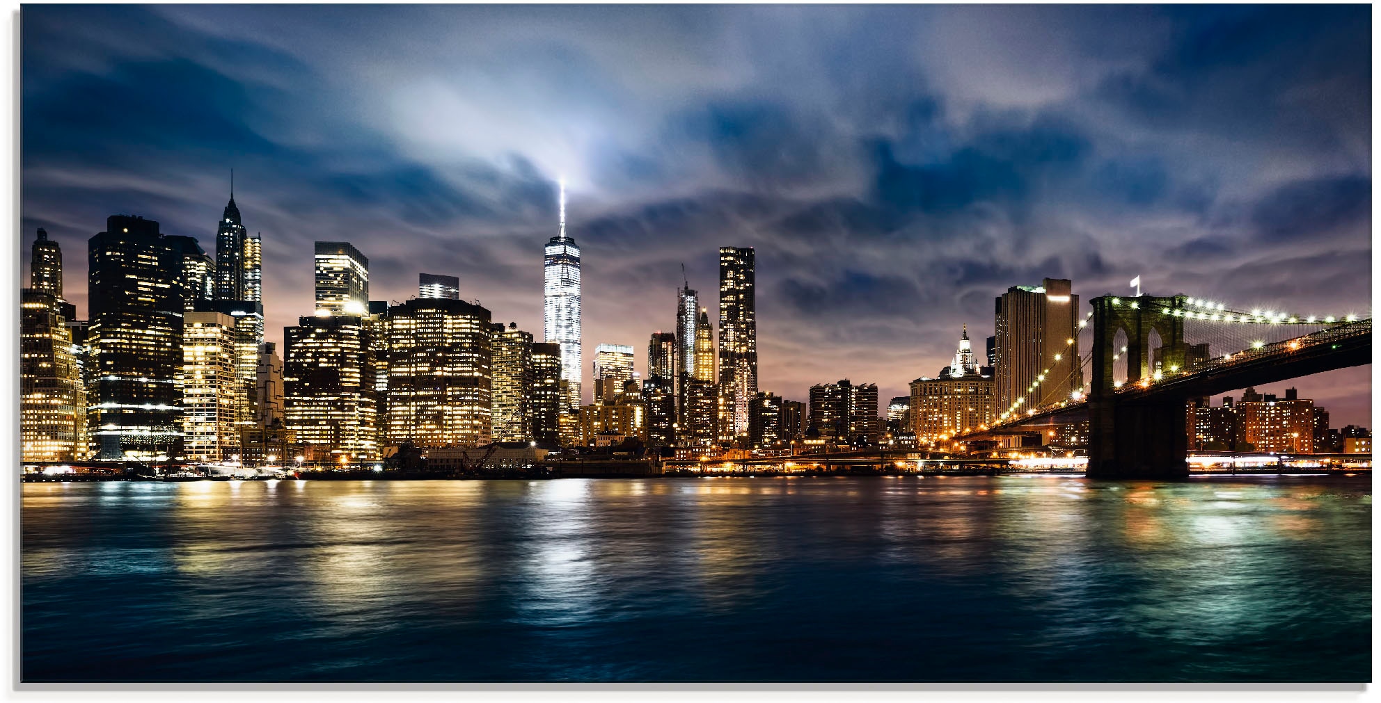Image of Artland Glasbild "Sonnenaufgang über Manhattan" Amerika 1 Stk. tlg. in verschiedenen Grössen