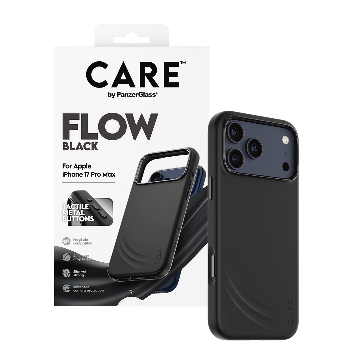 CARE by PanzerGlass Housse pour téléphone portable »Flow MagSafe Case für Apple iPhone 17 Pro Max« Backcover, Schutzhülle, Handyschutzhülle, Case, Schutzcase, stossfest