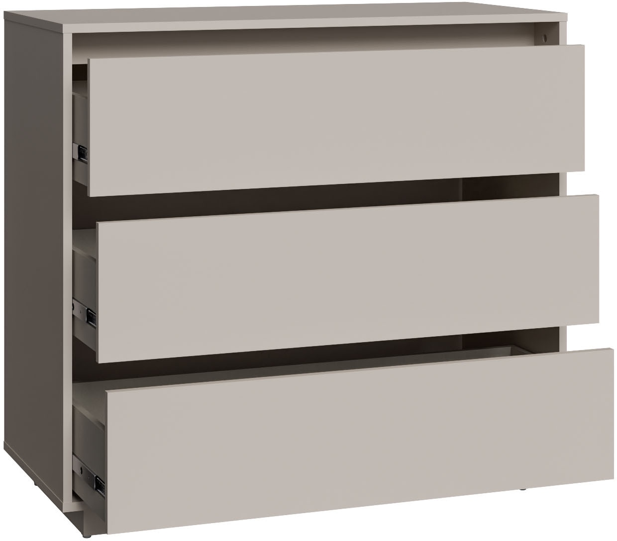 FORTE Commode »Tahoe Kommode, 3 Schubkästen, grifflos, Stauraum« L/H/P 93,5/86,7/41,4 cm beaucoup d’espace de rangement