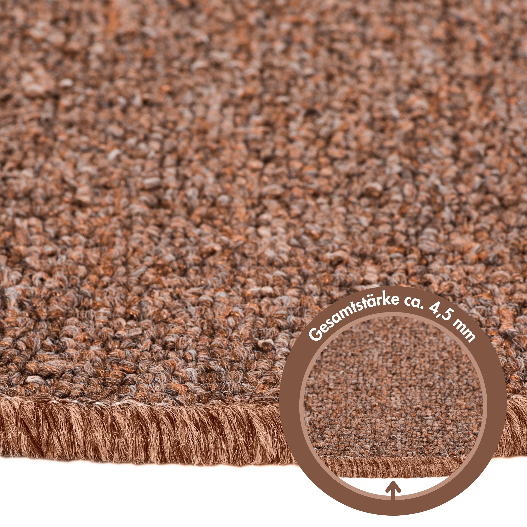 Andiamo Tapis de marche »Bob, Made in Poland« Semicirculaire 4,5 mm Höhe melierte Schlinge, selbstklebend, Set mit 2 Stück oder 15 Stück