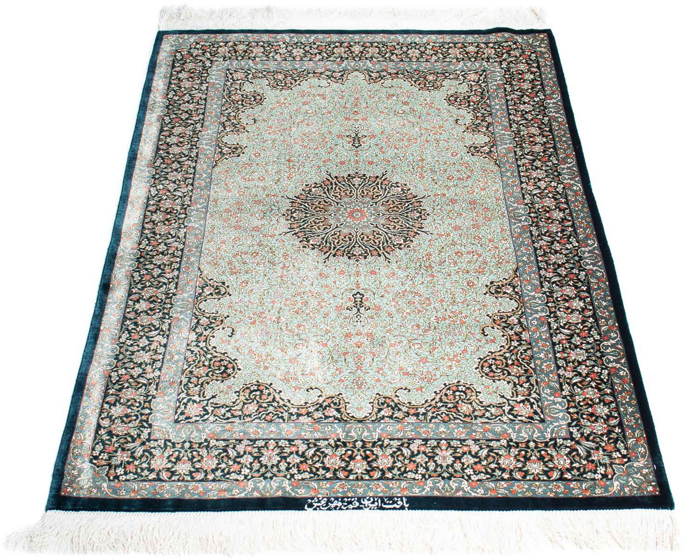 Image of morgenland Orientteppich »Perser - Ghom - 121 x 77 cm - dunkelblau«, rechteckig, 10 mm Höhe, Wohnzimmer, Handgeknüpft, Einzelstück mit Zertifikat bei Ackermann Versand Schweiz