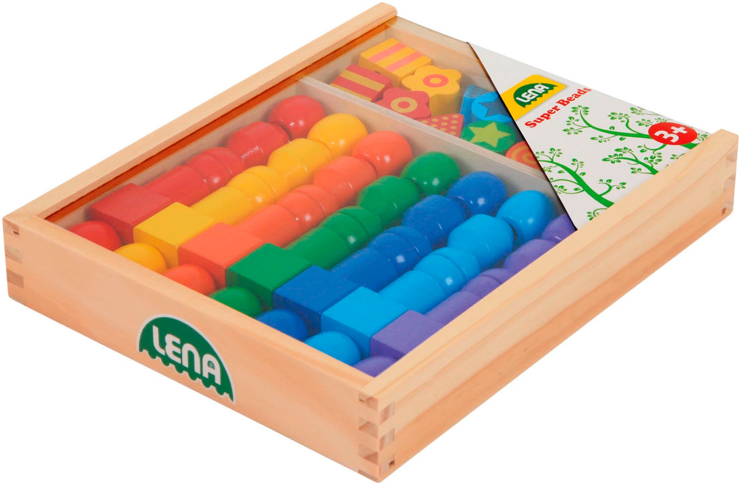 Lena® Set créatif »Super Beads Holzfädelperlen« FSC® - schützt Wald