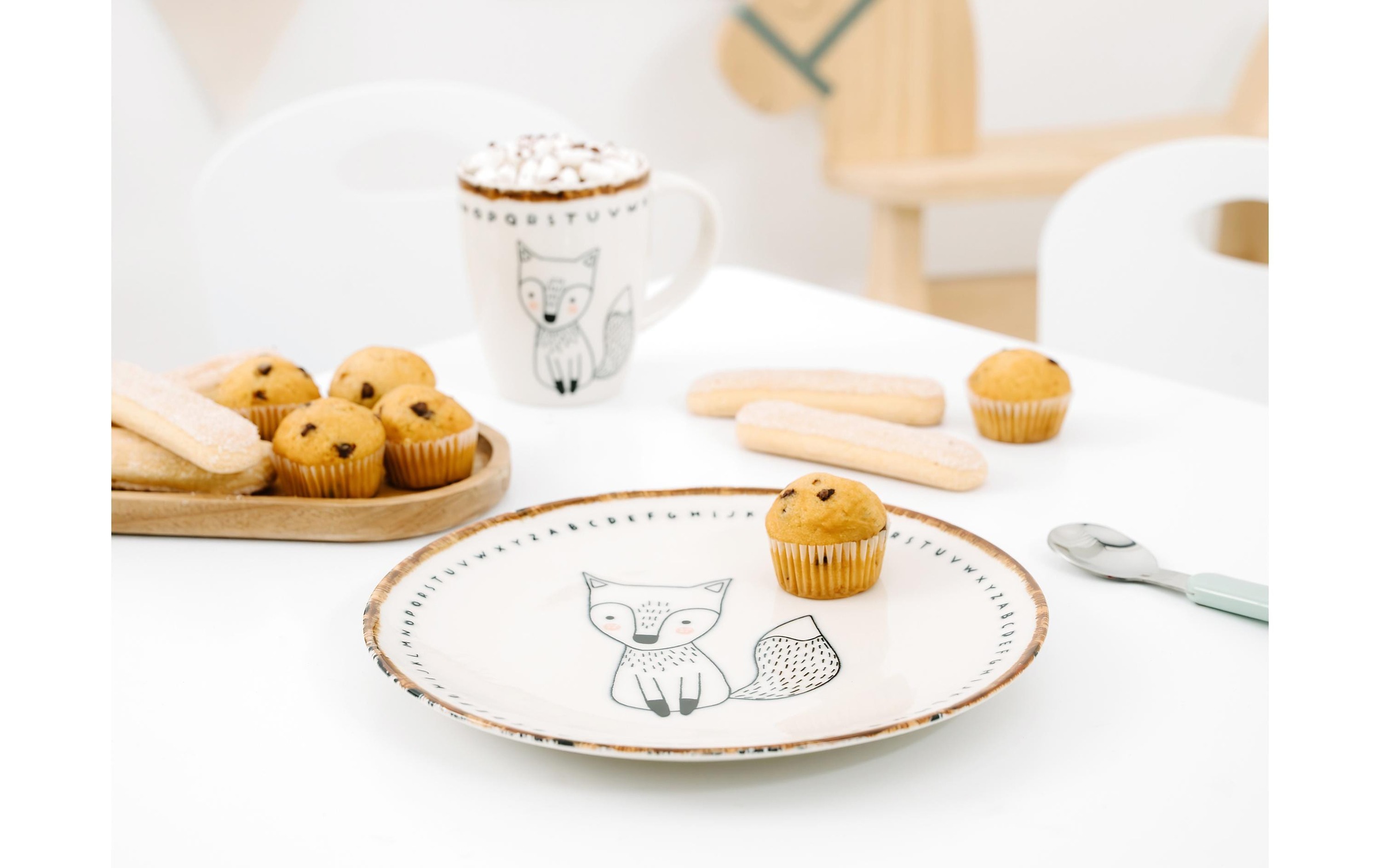 CreaTable Set de vaisselle pour enfants »Freunde des Waldes Fuchs Steinzeug, 3-tlg«