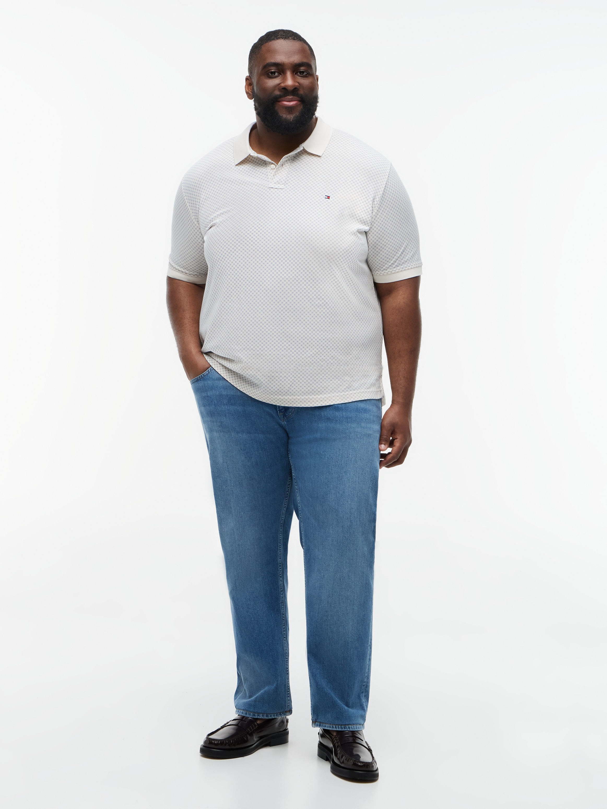 Tommy Hilfiger Big & Tall Poloshirt »BT-MICROPRINT PIQUE REGULAR« mit geometrischem Muster, Grosse Grössen
