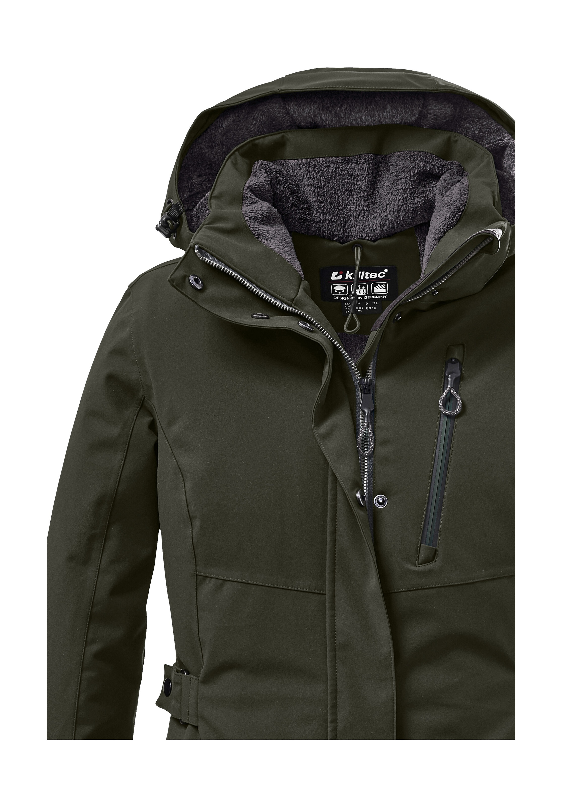Killtec Parka »KOW 165 WMN PRK« Wasser- und winddichter Parka mit Teddyfleece und abnehmbarer Kapuze
