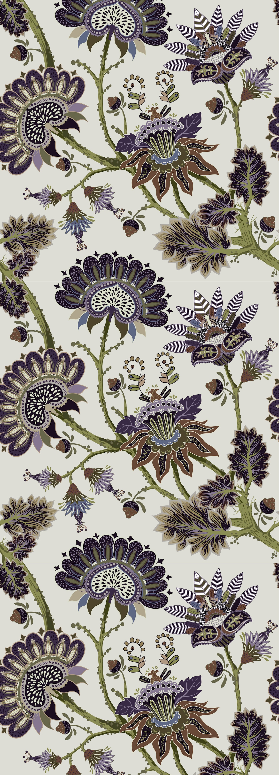Image of queence Vinyltapete "Aliya" Motiv bedruckt botanisch floral gemustert natürlich glatt 90x250cm, selbstklebend, kinderleichte Anbringung, Sticker