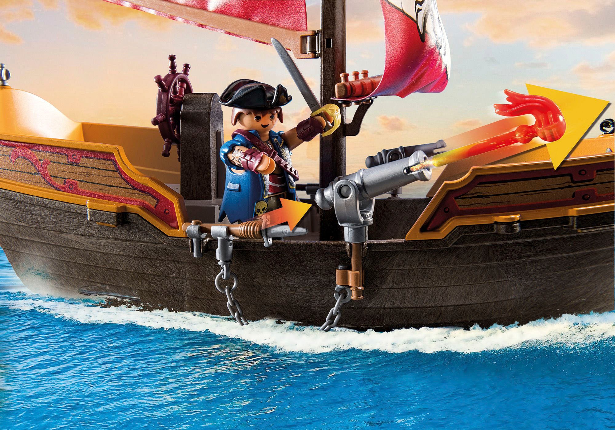 Playmobil® Konstruktions-Spielset »Piratenschiff (71418), Pirates«, (101 St.), Made in Europe