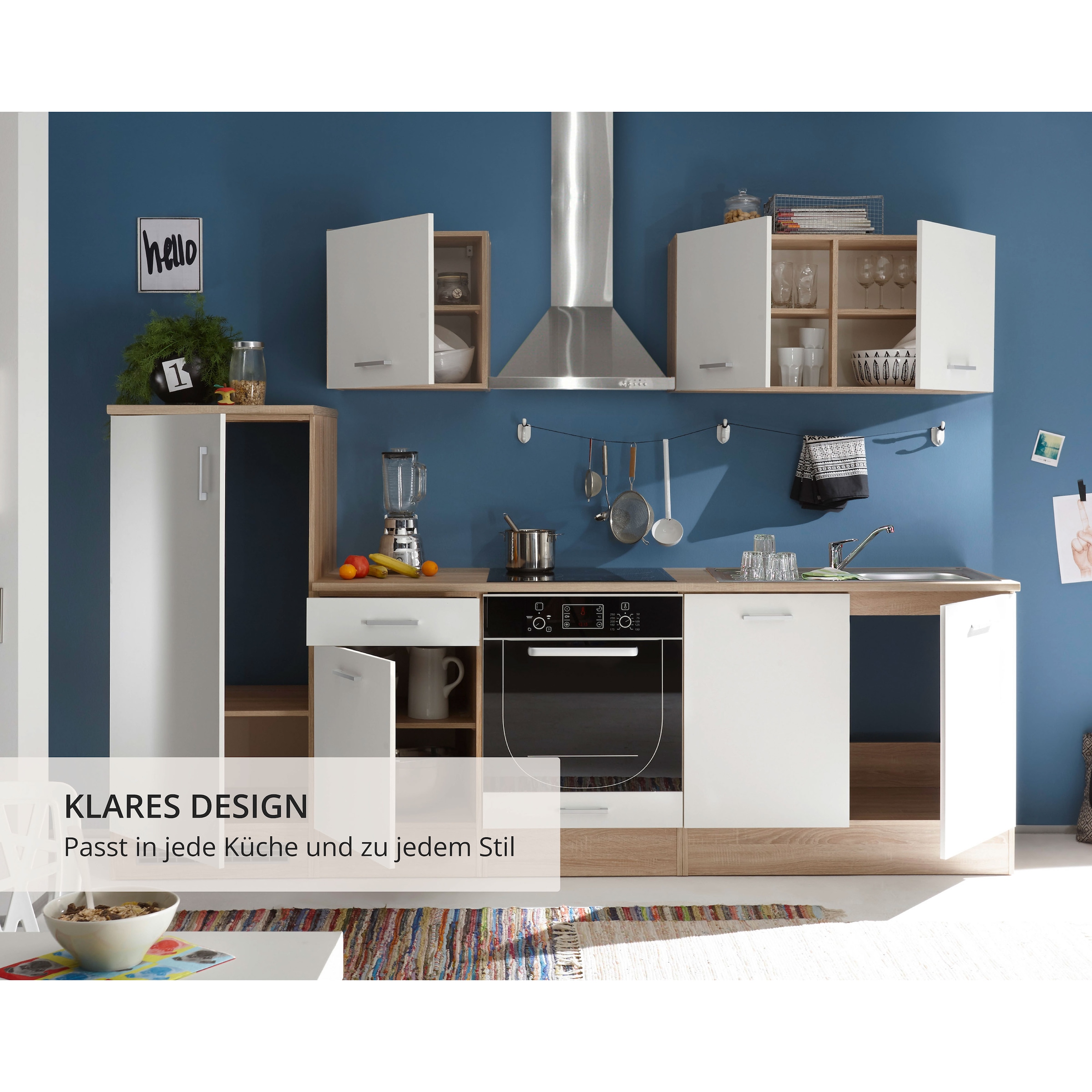 BASIC by Balculina Kitchenette »Andy« Largeur 270 cm, avec appareils électriques en option