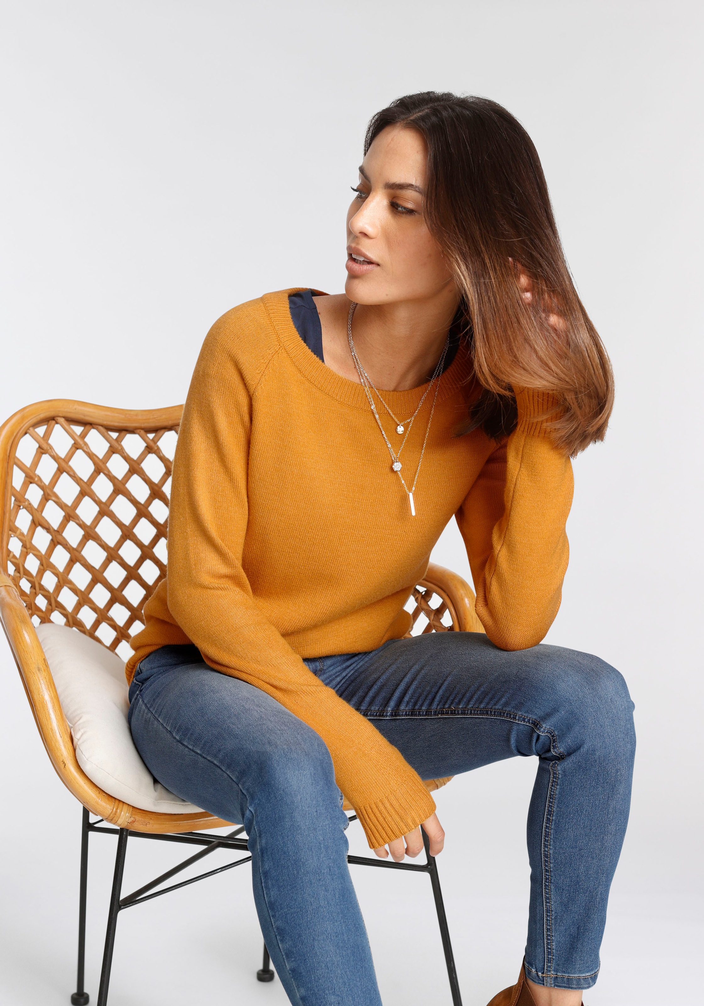 Image of Tamaris Rundhalspullover, in melierter Optik - NEUE KOLLEKTION bei Ackermann Versand Schweiz