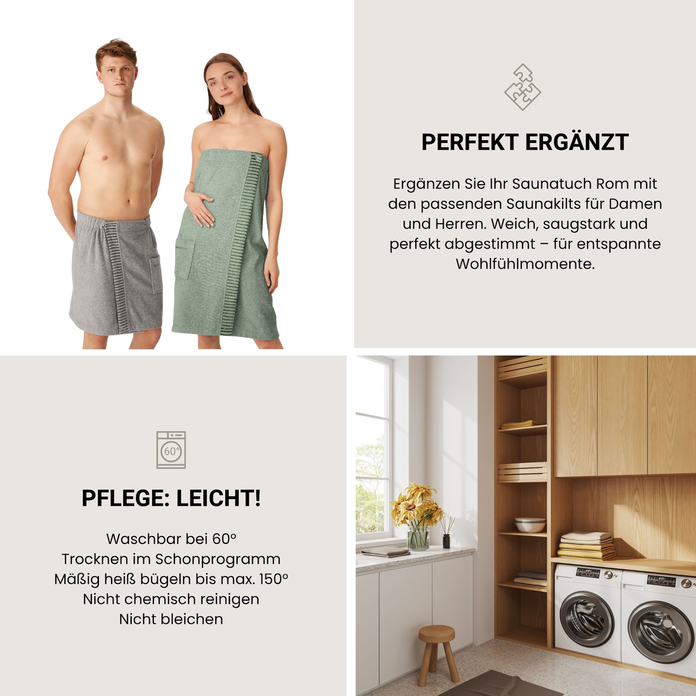 Schiesser Saunatuch »Rom aus garngefärbtem, kuschelweichem Baumwollfrottier« OEKO-TEX® MADE IN GREEN