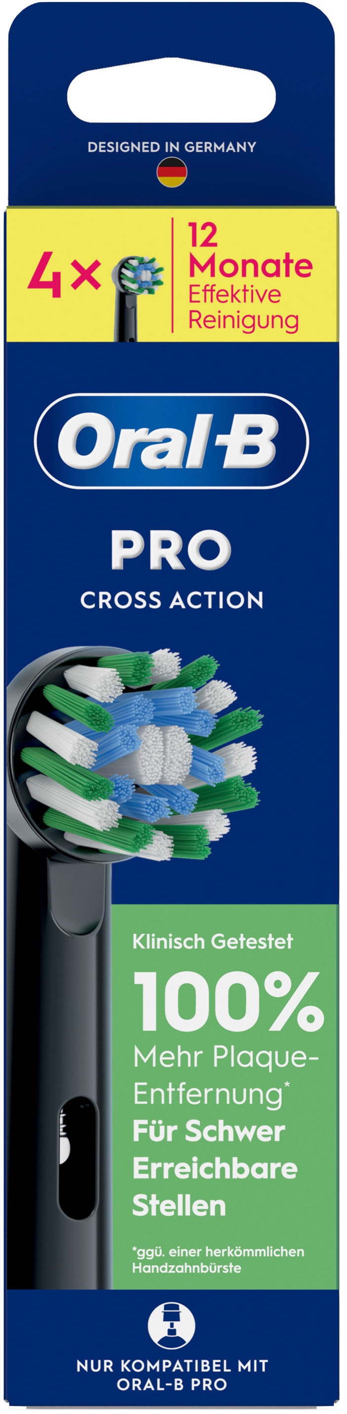 Oral-B Aufsteckbürsten »Pro CrossAction« Zahnreinigung mit innovativen X-förmigen Borsten