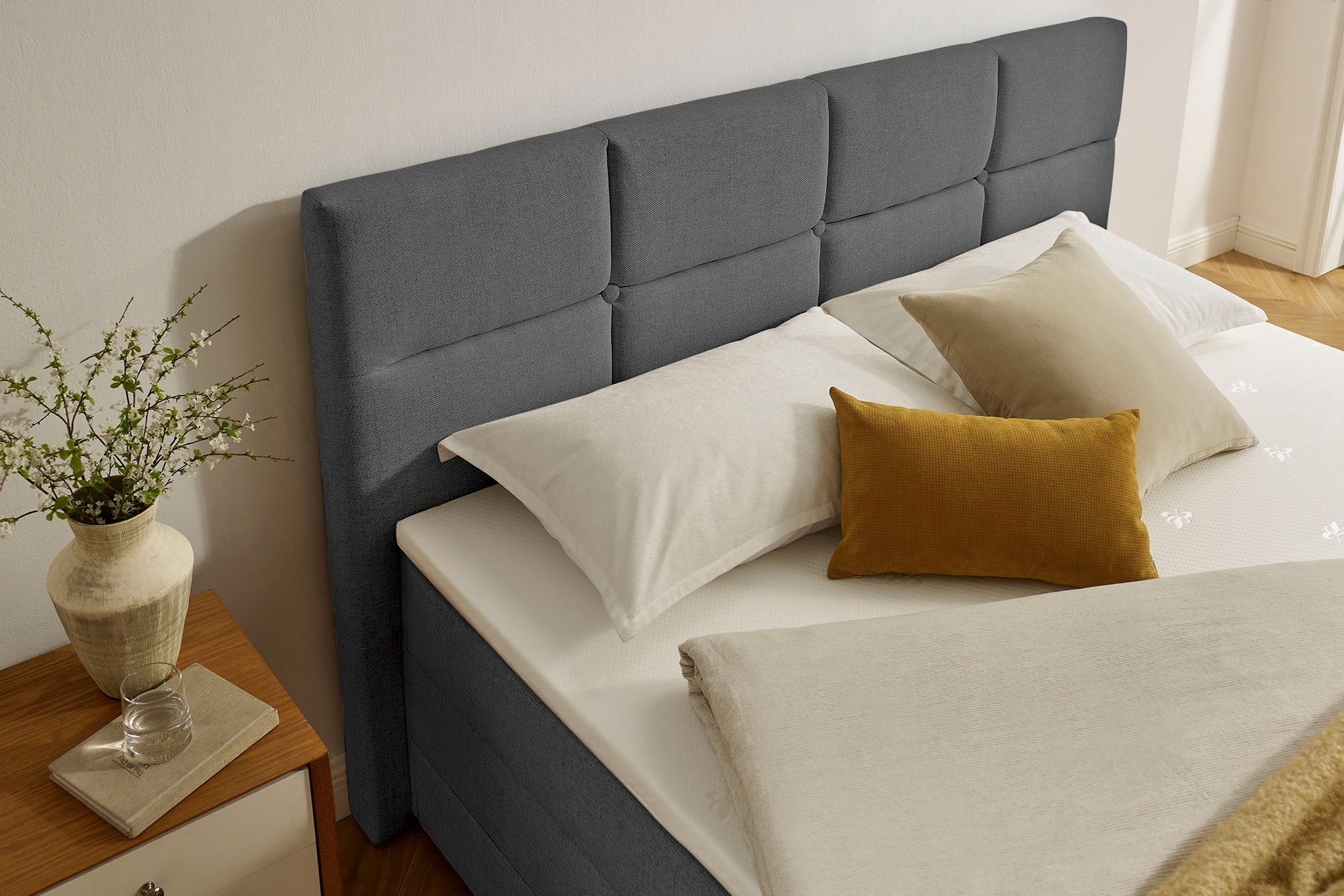 GOODproduct Boxbett »Fillmore inkl. Bettkasten, Liegefläche 140 und 180x200 cm« inkl. Topper, erhältlich in verschiedenen Farben