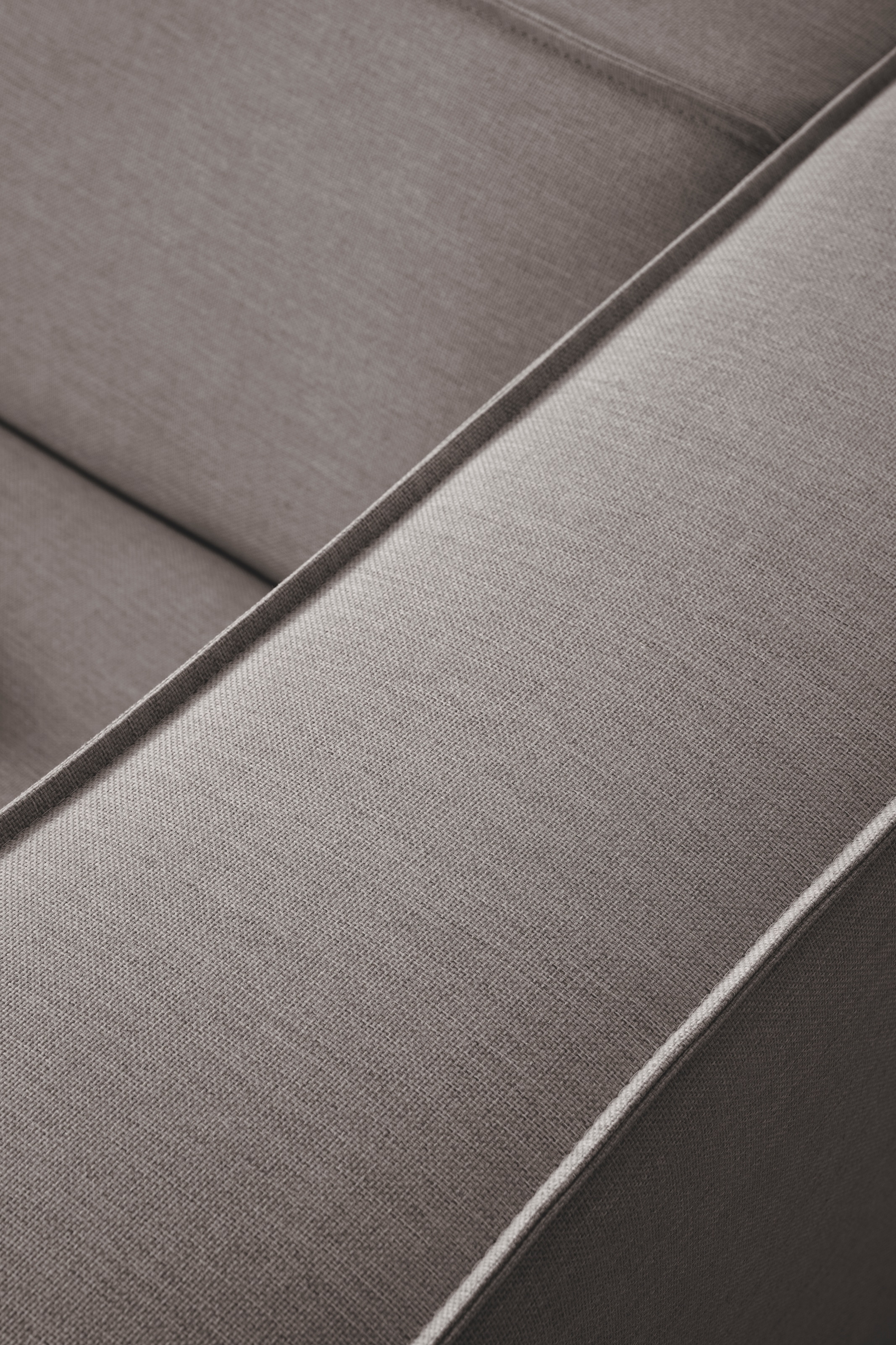 LeGer Home by Lena Gercke Ecksofa »PIARA mit Kedernaht in Cord oder Leinenoptik, moderne Couch in L-Form«, wahlweise Ottomane rechts/links, schwarze Füsse, bequemer Sitzkomfort