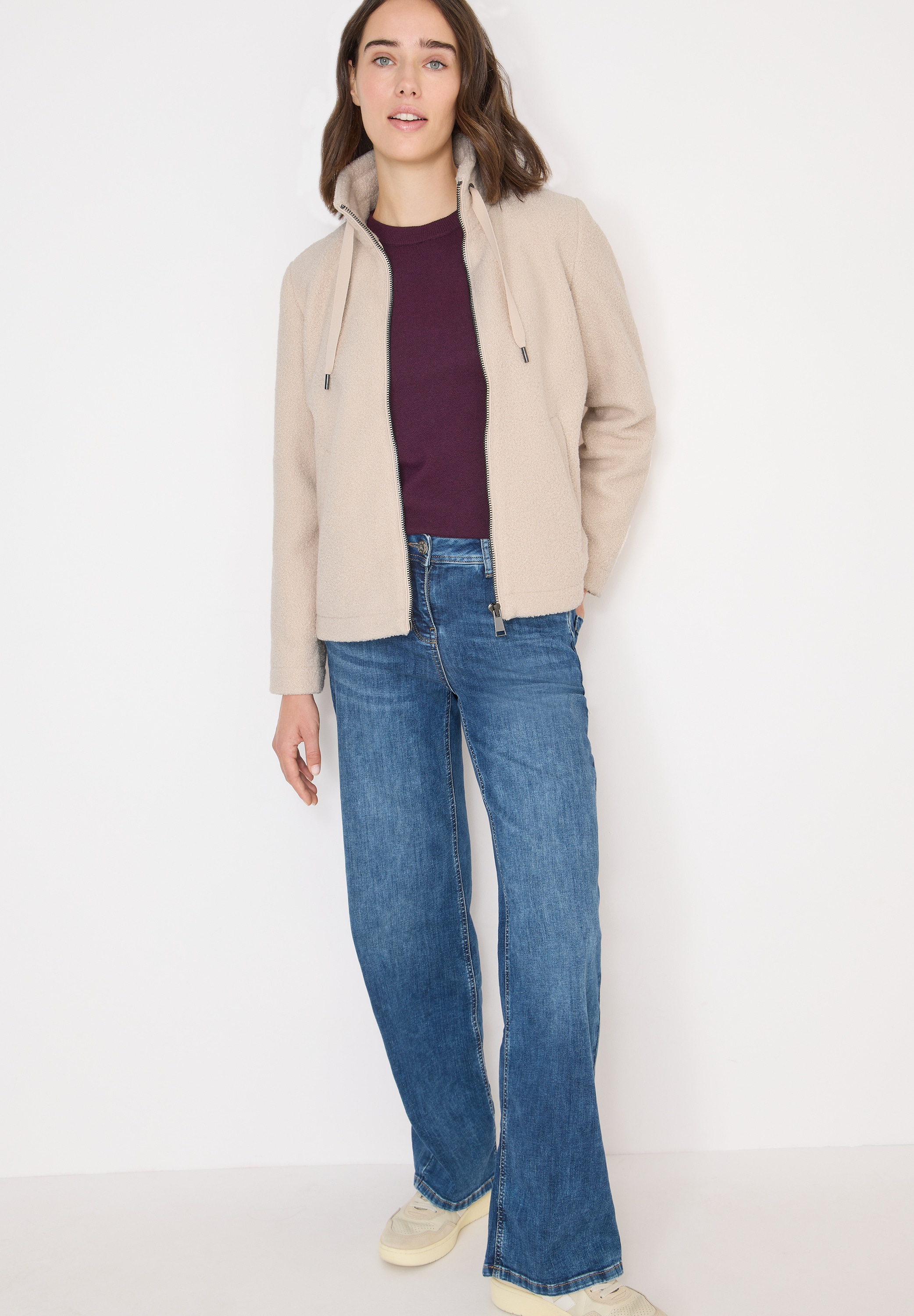 Cecil Veste courte ohne Kapuze in weicher Teddy-Qualität