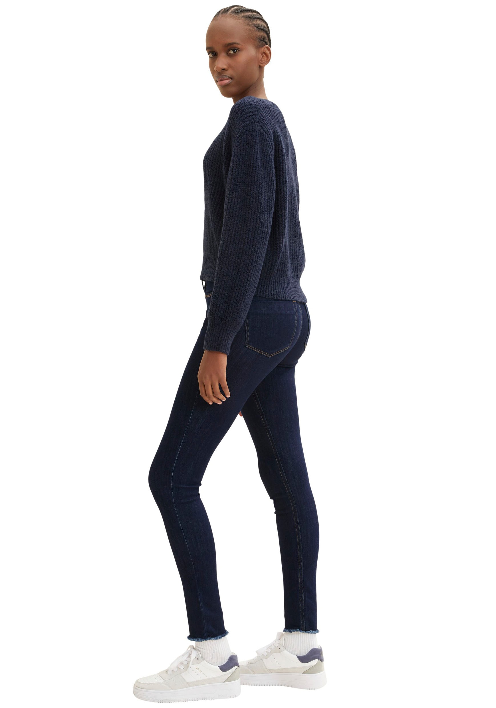 TOM TAILOR Denim Ankle-Jeans »Extra Skinny Ankle Jeans«, mit ausgefranstem Beinabschluss