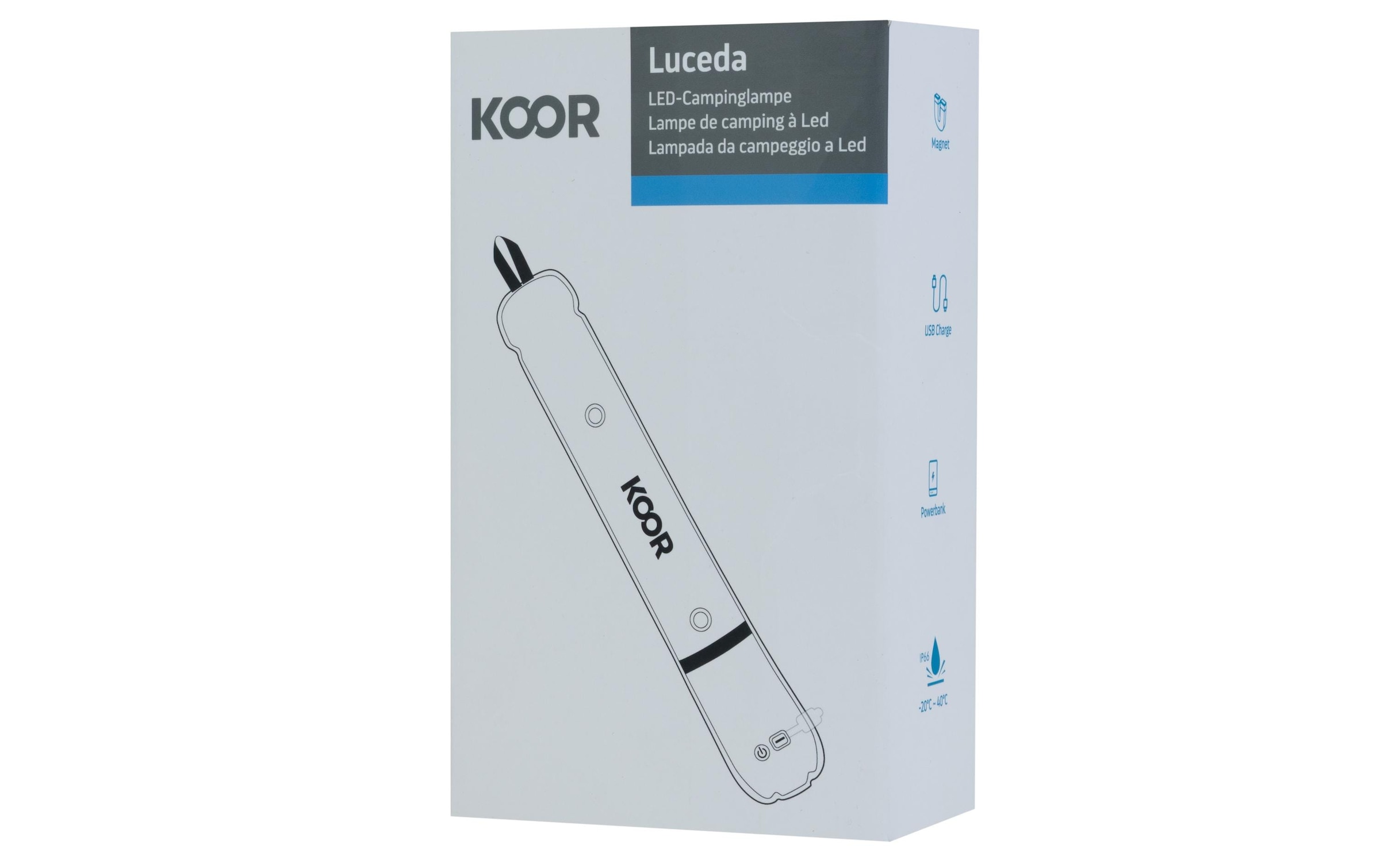 KOOR Lampe de table extérieure »Campinglampe Luceda aufblasbar, 2 Stück«