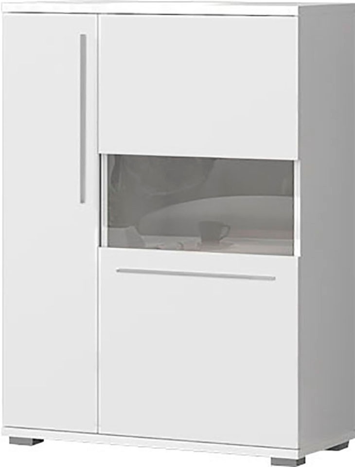 Places of Style Highboard »Piano Vitrine«, UV lackiert, Soft-Close Funktion