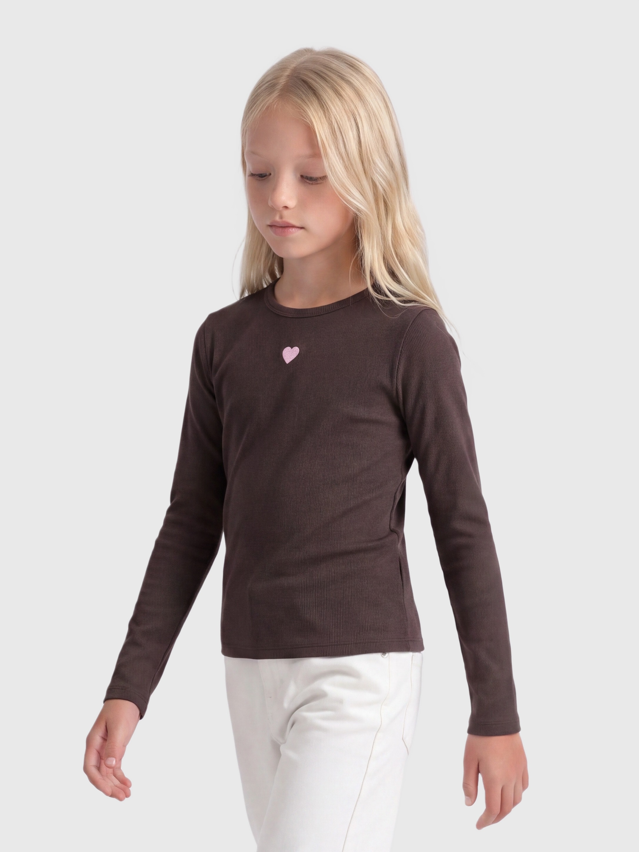 Image of KIDS ONLY Langarmshirt "KOGELVA JUNE EMB L/S TEE JRS" Materialmix