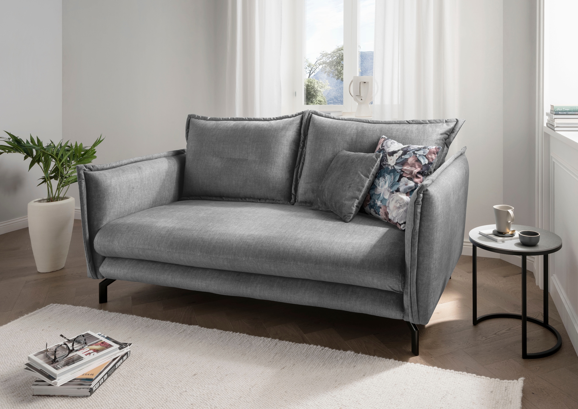 Home affaire Ecksofa »Lazio modern und bequem, schmale Armlehnen, tolle Detailverarbeitung« Armlehnen verstellbar