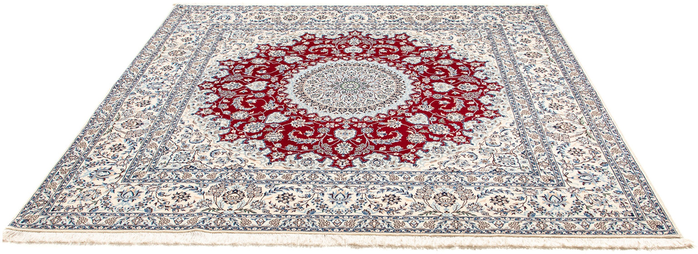 Image of morgenland Orientteppich »Perser - Nain - Premium quadratisch - 205 x 197 cm - beige«, quadratisch, 6 mm Höhe, Wohnzimmer, Handgeknüpft, Einzelstück mit Zertifikat bei Ackermann Versand Schweiz