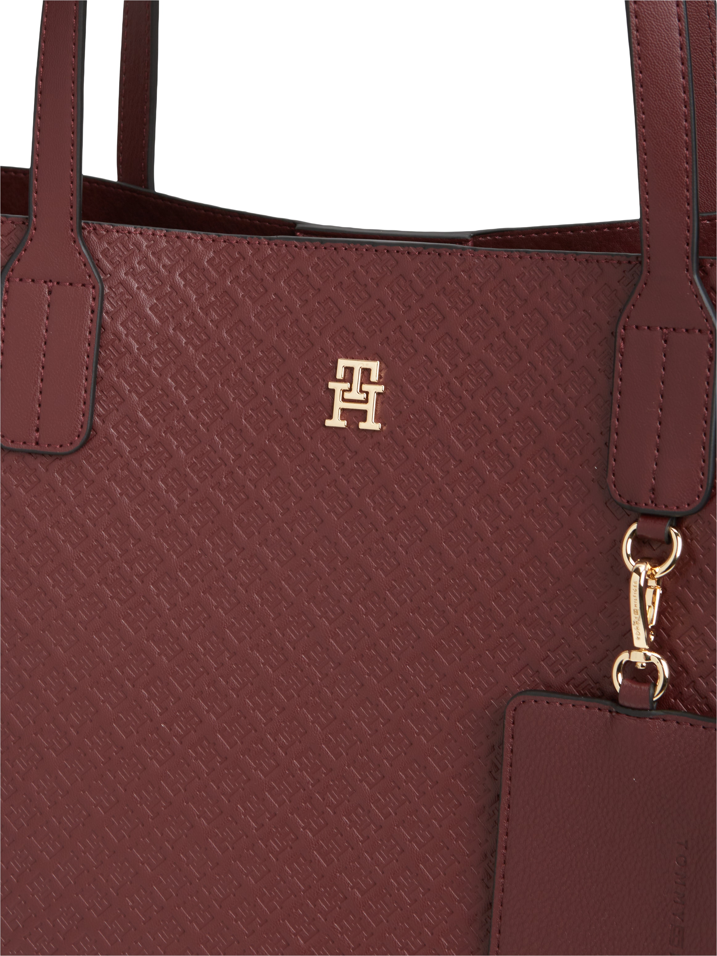 Tommy Hilfiger »TH ICON TOTE MONO« Damen Schultertasche mit TH-Allover-Logoprägung