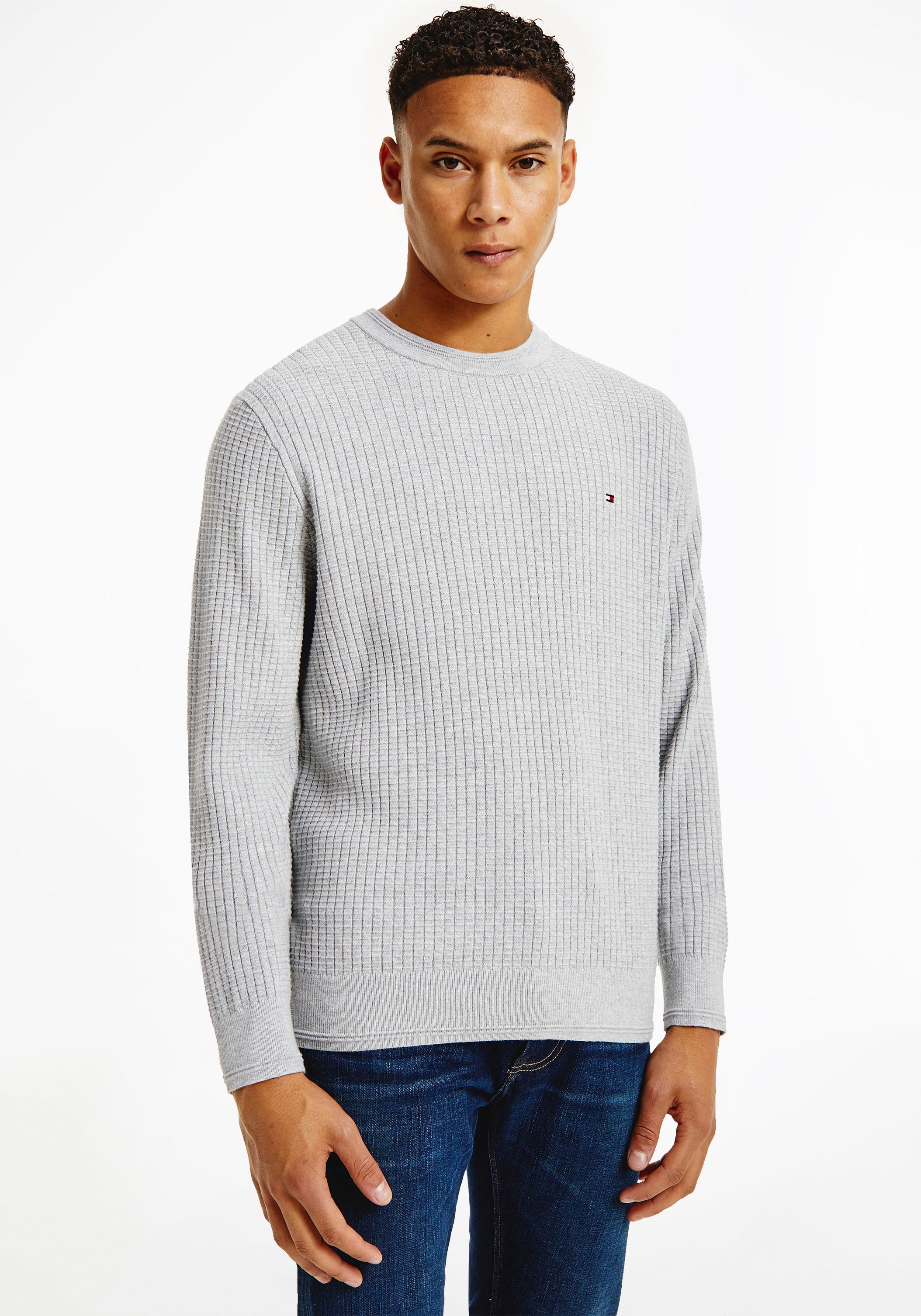 Image of Tommy Hilfiger Rundhalspullover »GRID STRUCTURE CREW NECK« bei Ackermann Versand Schweiz