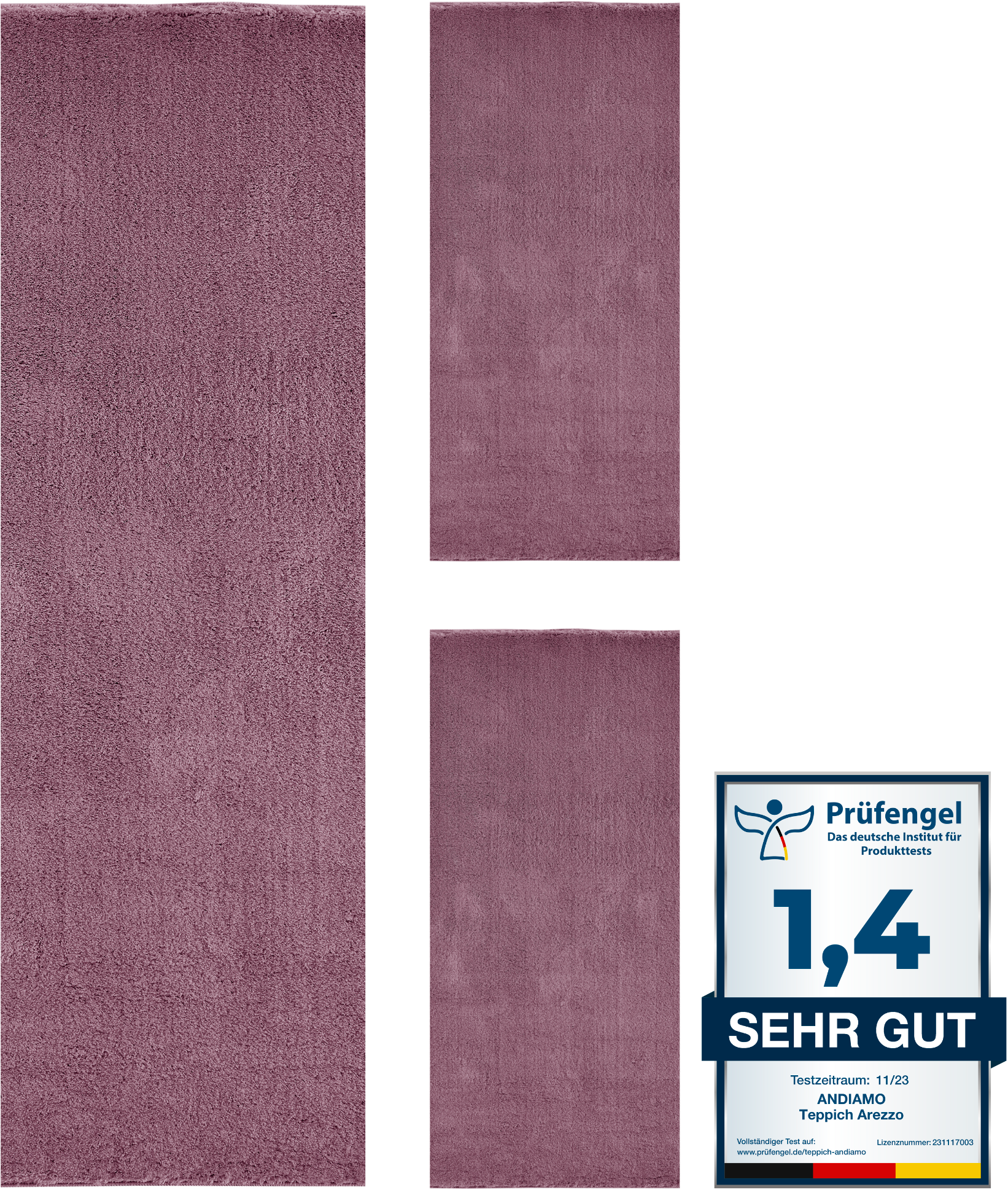 Image of Andiamo Bettumrandung "Arezzo" Höhe 16 mm 1 tlg. Uni Farben, weicher Flor, waschbar, ideal im Wohnzimmer & Schlafzimmer