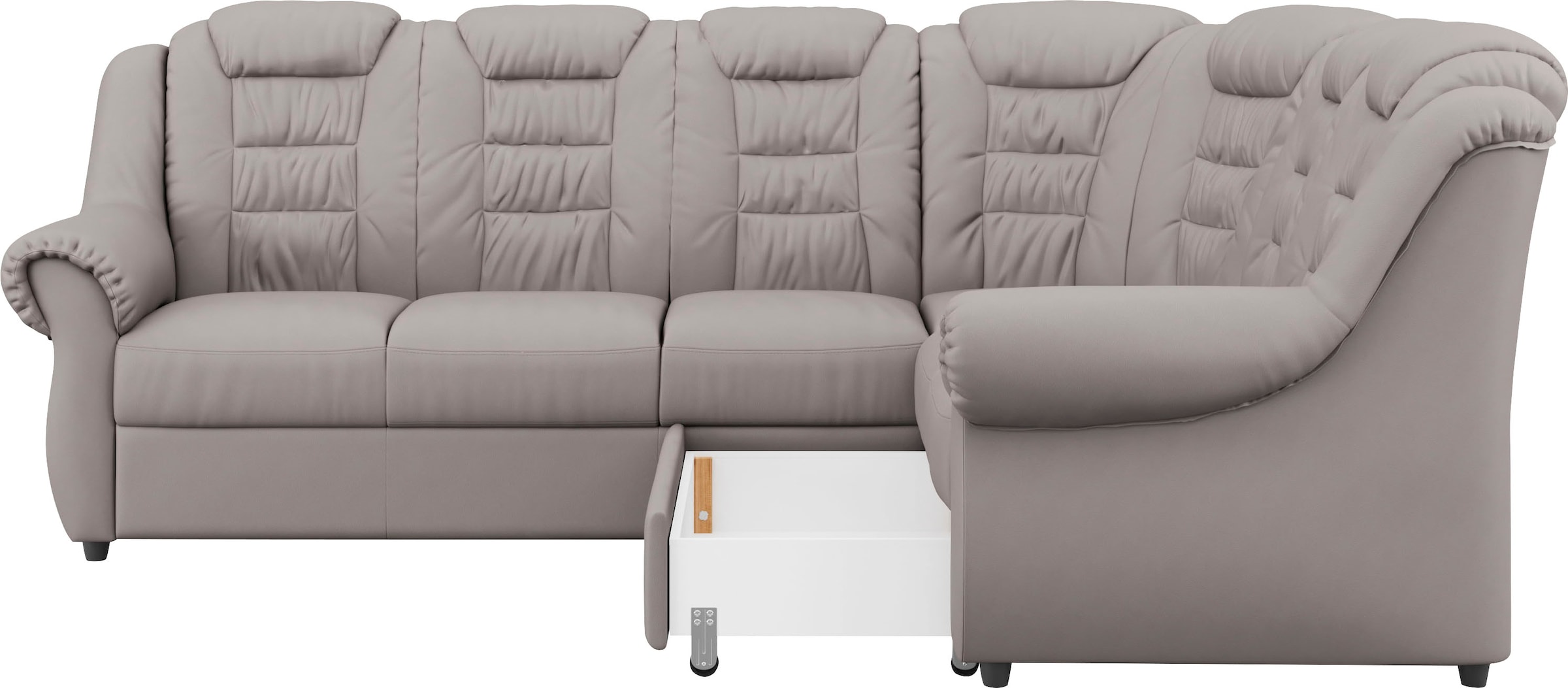 Home affaire Ecksofa »Boston L-Form«, mit hoher Rückenlehne, wahlweise mit Bettfunktion & Stauraum