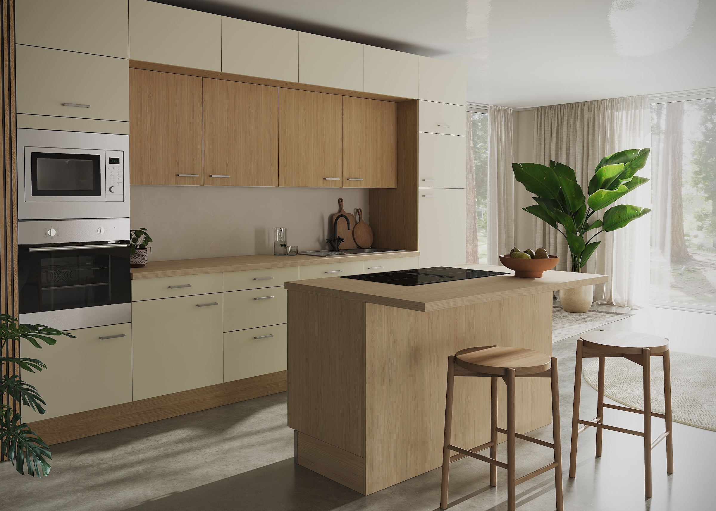 KOCHSTATION Ilot de cuisine »KS-Lucy« Breite 151 cm, Vollauszüge, wahlweise mit Kochfeld mit Muldenlüfter