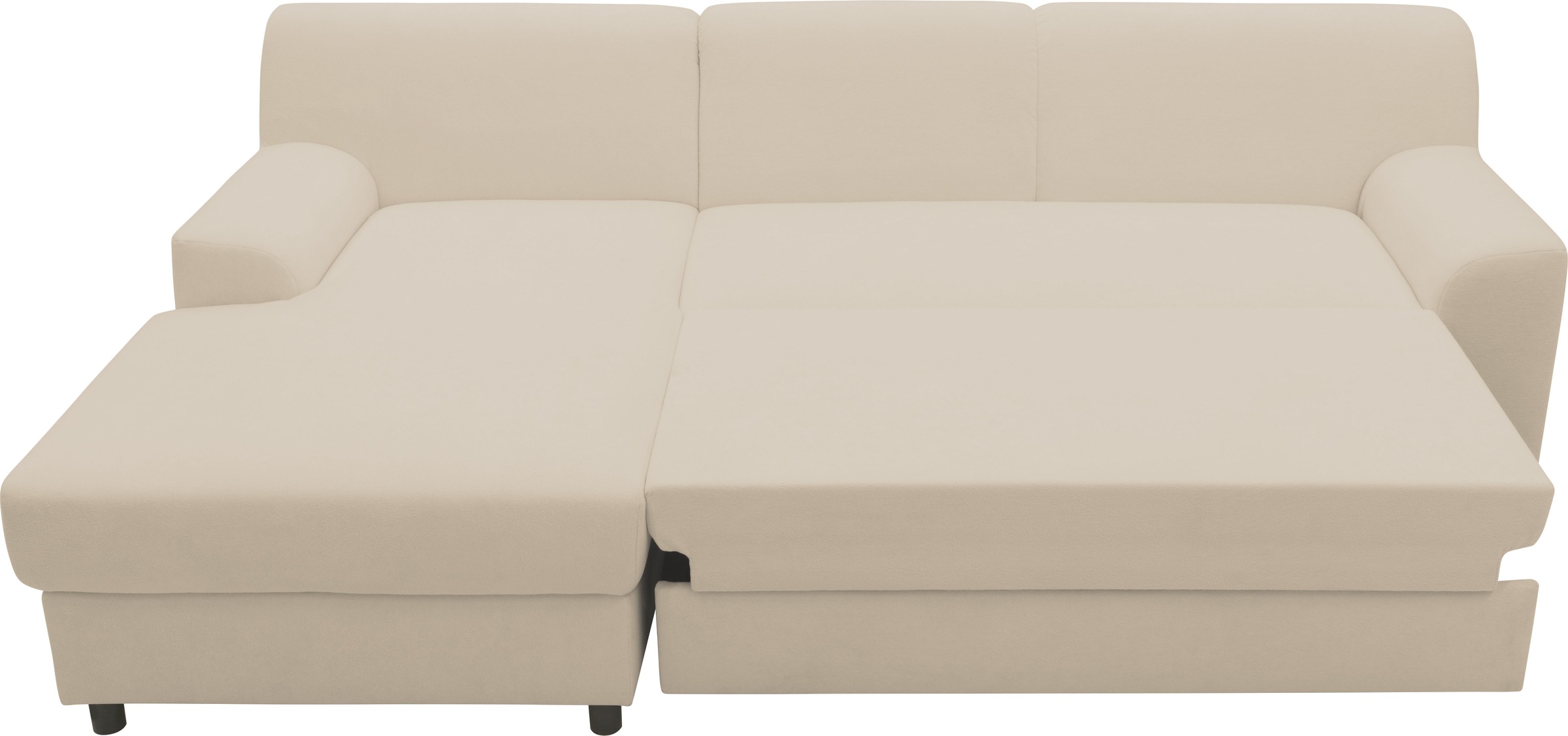 DOMO collection Ecksofa »Turah 2, L-Form, Cord oder Luxus-Microfaser, komfortabler Federkern«, B/T/H: 241/146/79 cm, incl. Zierkissen, wahlweise mit Bettfunktion