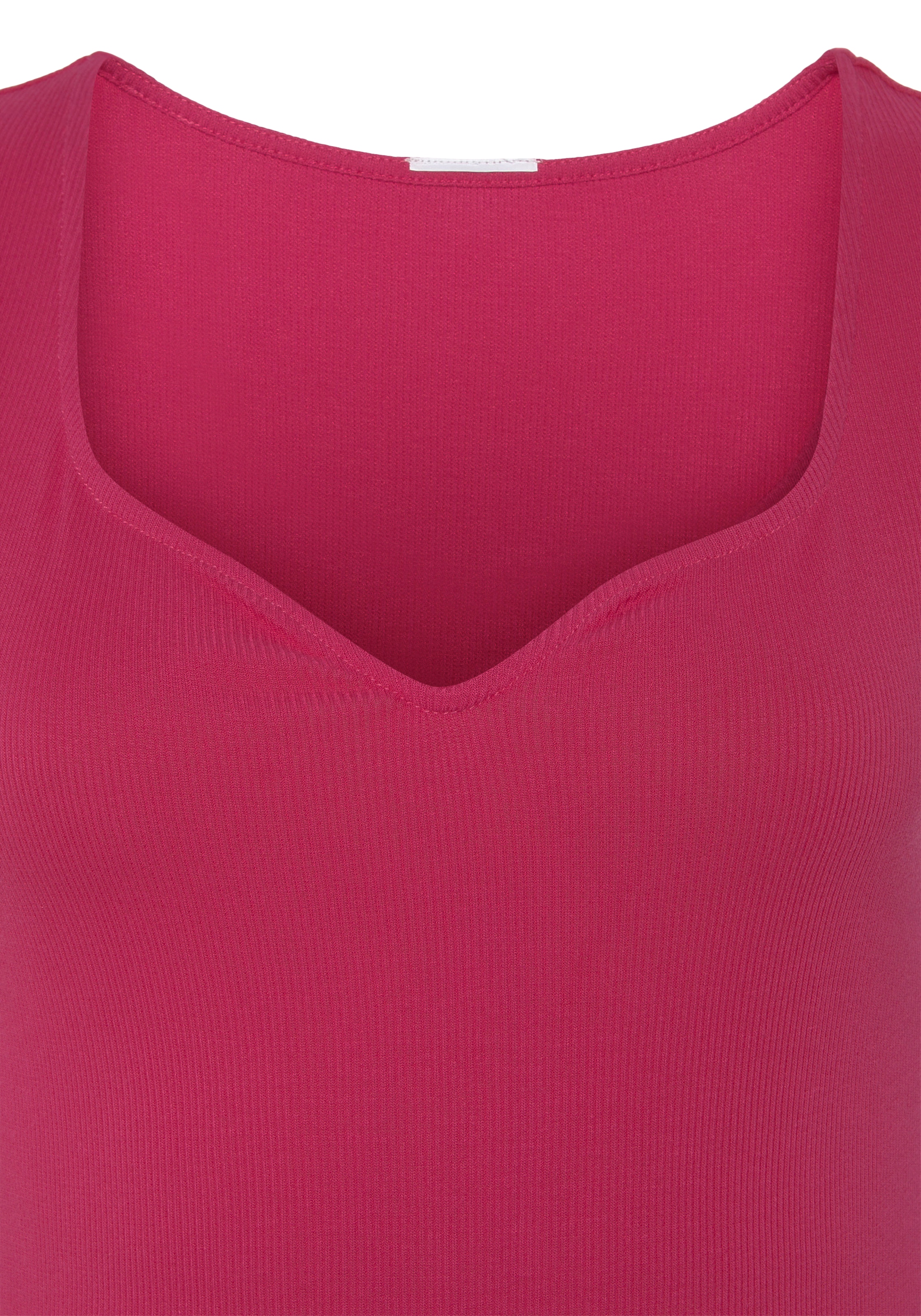 Vivance Shirttop, (2er-Pack), mit herzförmigen Dekolleté