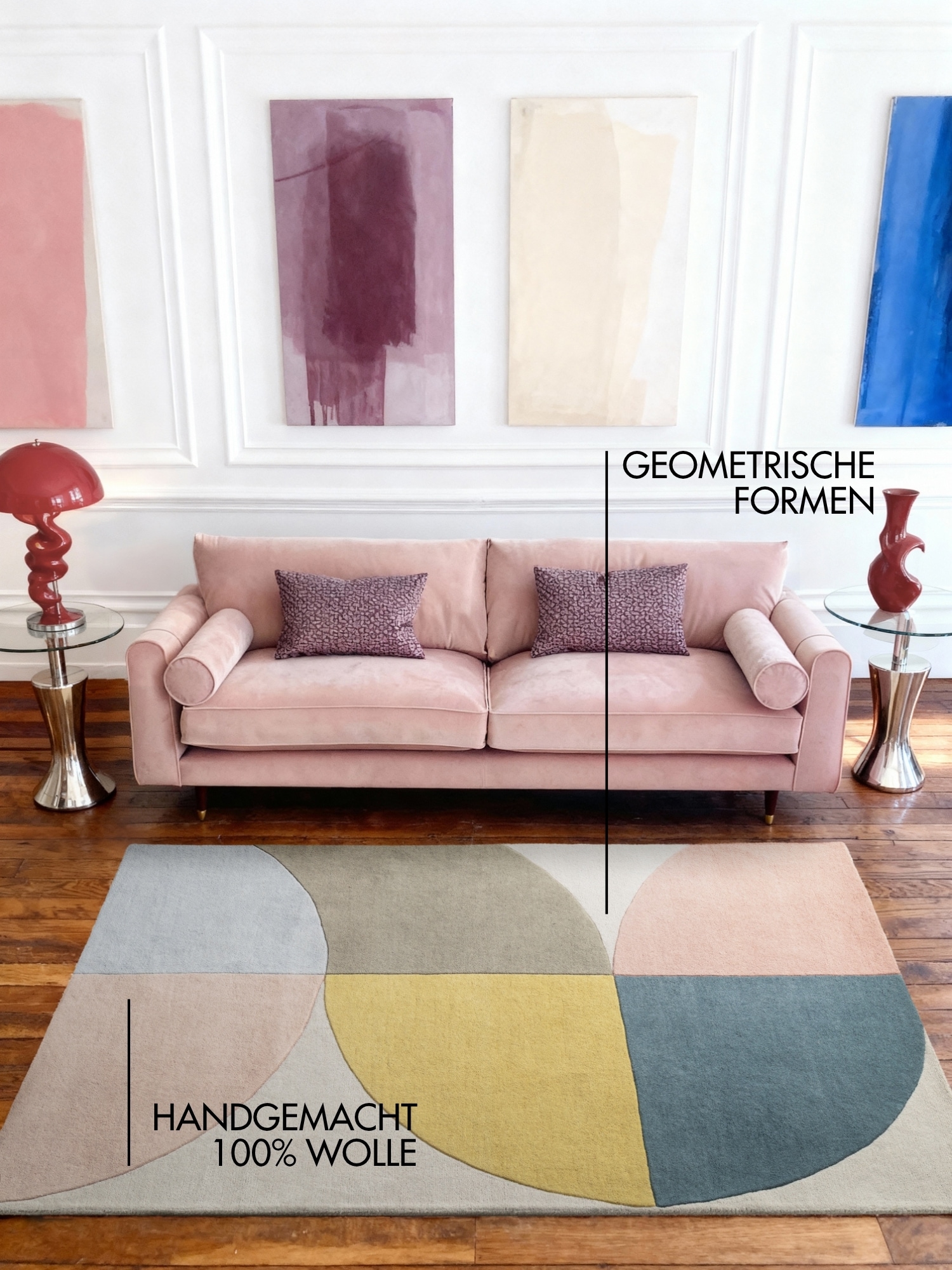 Ted Baker Tapis en laine »Savile« Rectangulaire 17 mm Höhe Laine, tapis naturel, fait main, salon, chambre à coucher, coloré