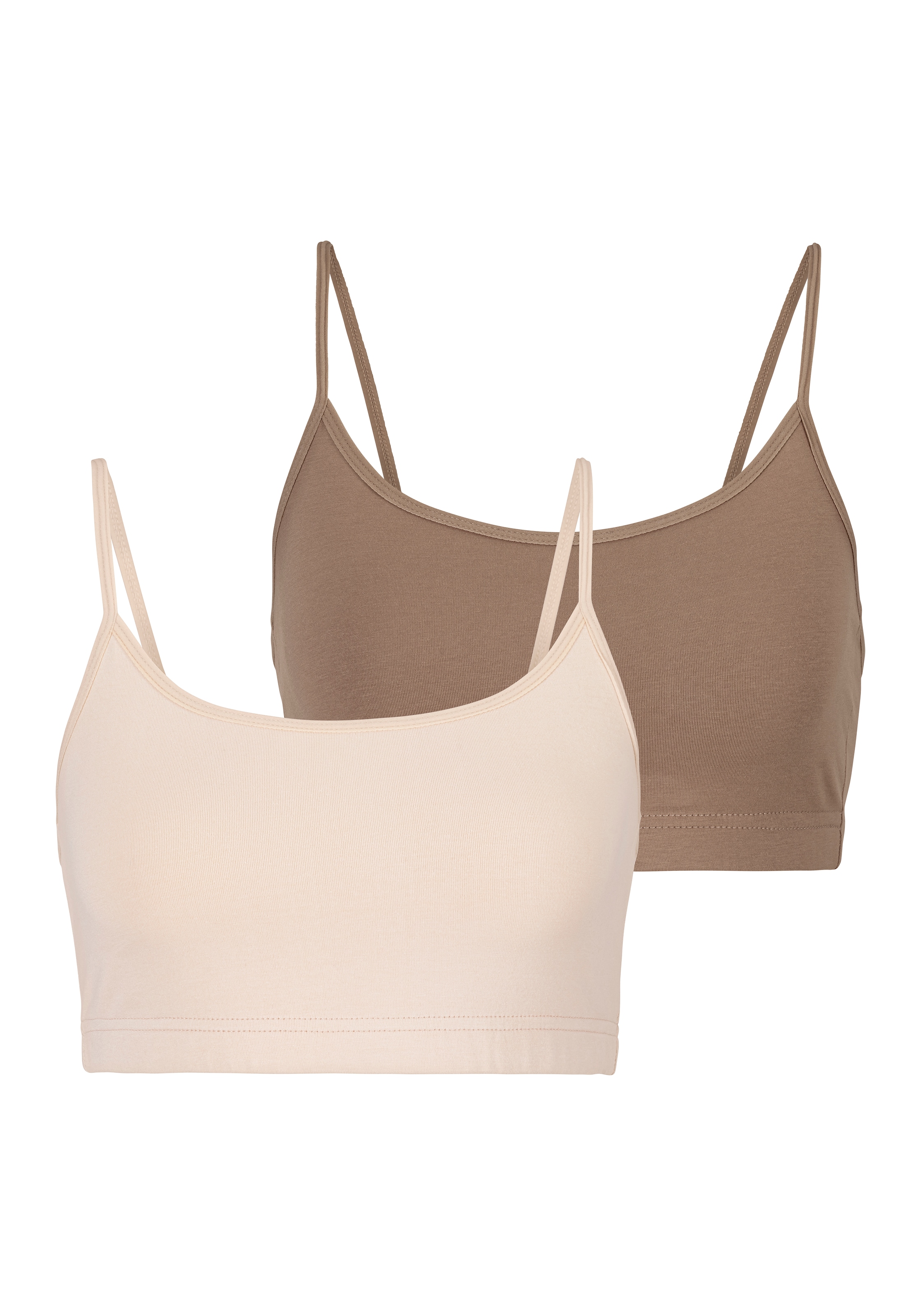 LASCANA Bustier, (Packung, 2 tlg., 2 Stück), aus elastischer Baumwolle